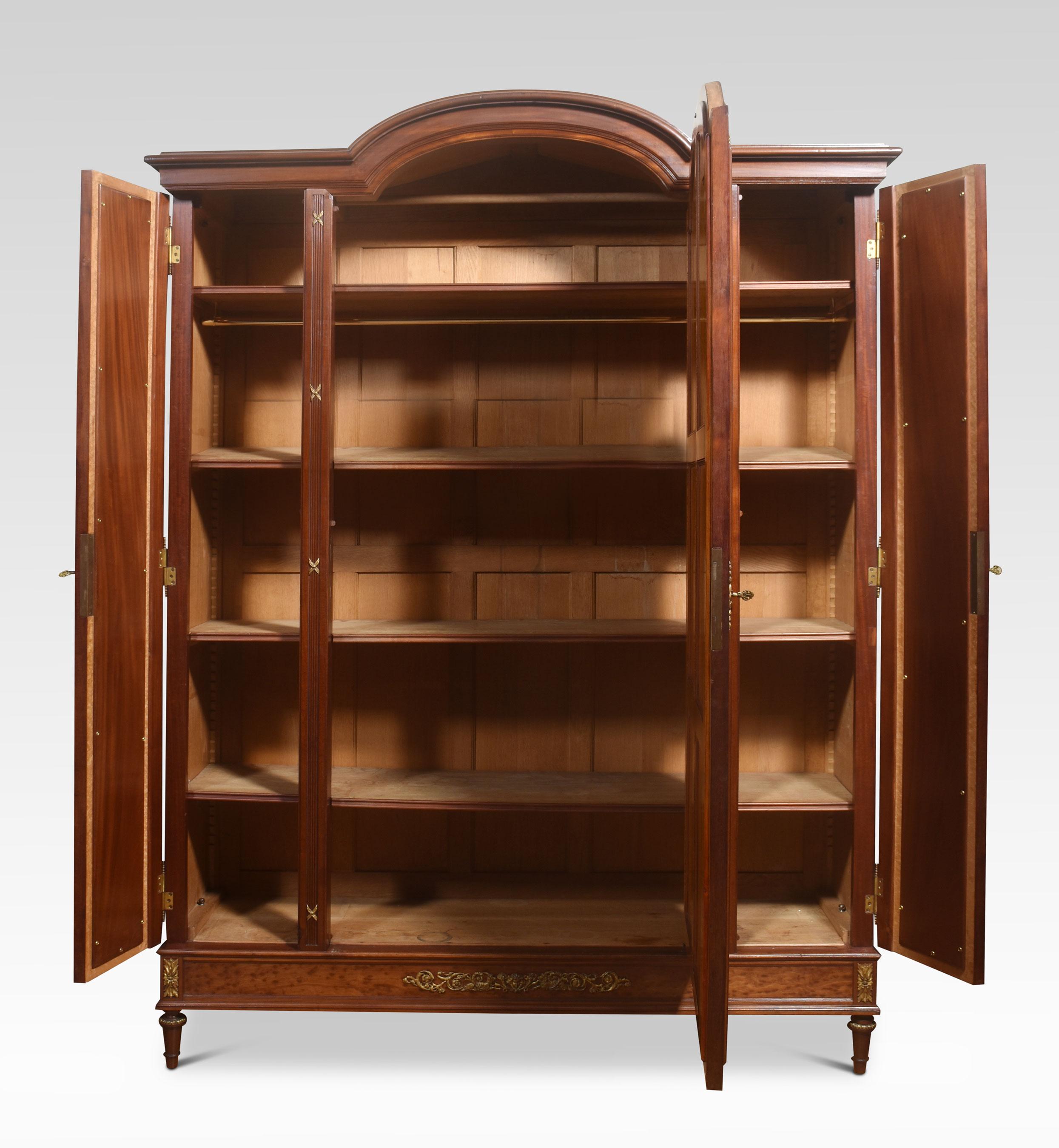 Fine 19th Century French Louis XVI Mahogany and Gilt Bronze Armoire 3