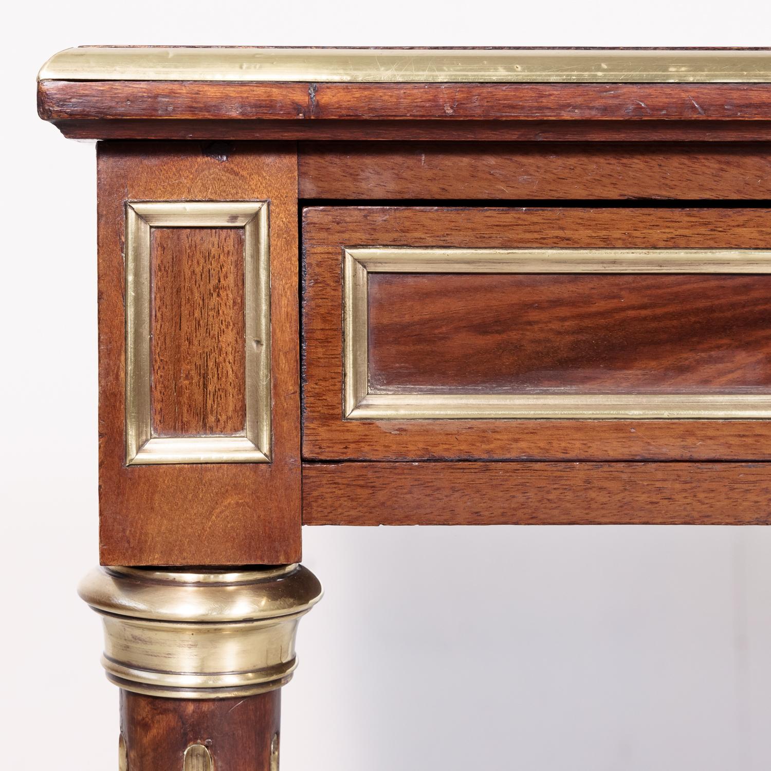 Fine 19th Century French Louis XVI Style Desk with Leather Top and Brass Accents 8