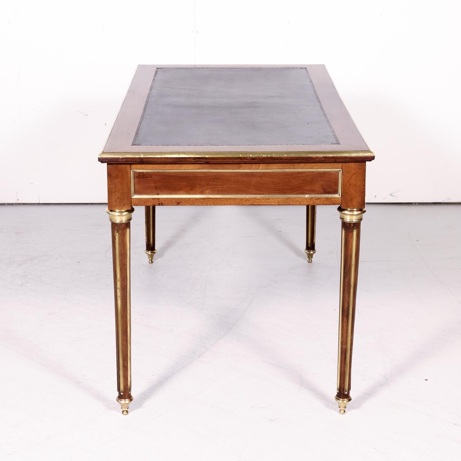Fine 19th Century French Louis XVI Style Desk with Leather Top and Brass Accents 11
