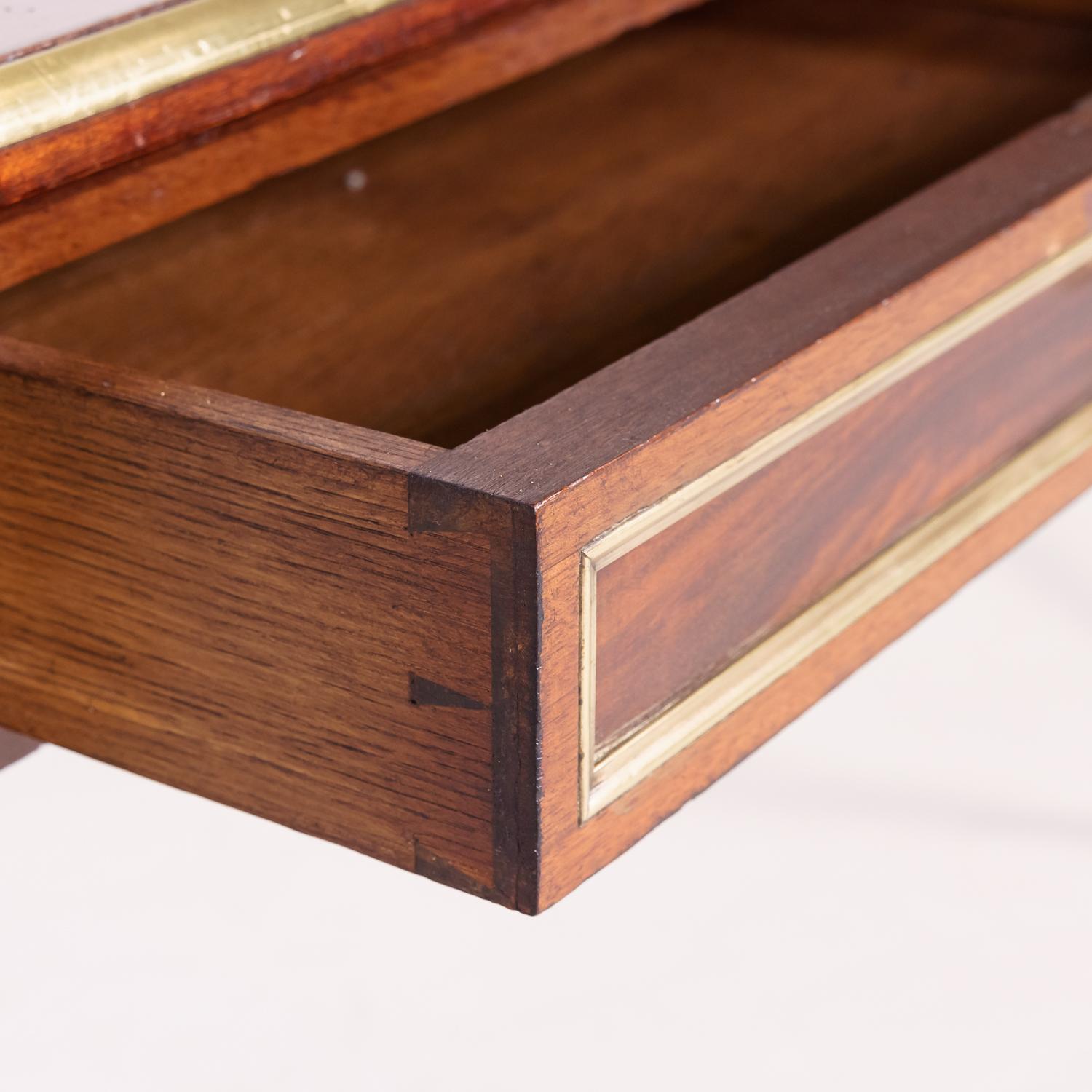 Fine 19th Century French Louis XVI Style Desk with Leather Top and Brass Accents 6