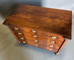 Fine 19th Century French Neoclassical Walnut Bedside Chest with Bronze Capitals