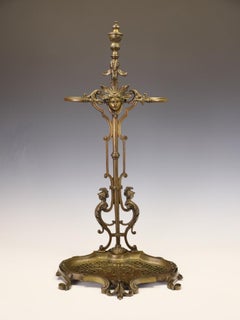 Fine 19th-Century French Ormolu Fireside Stick Stand, Circa 1870