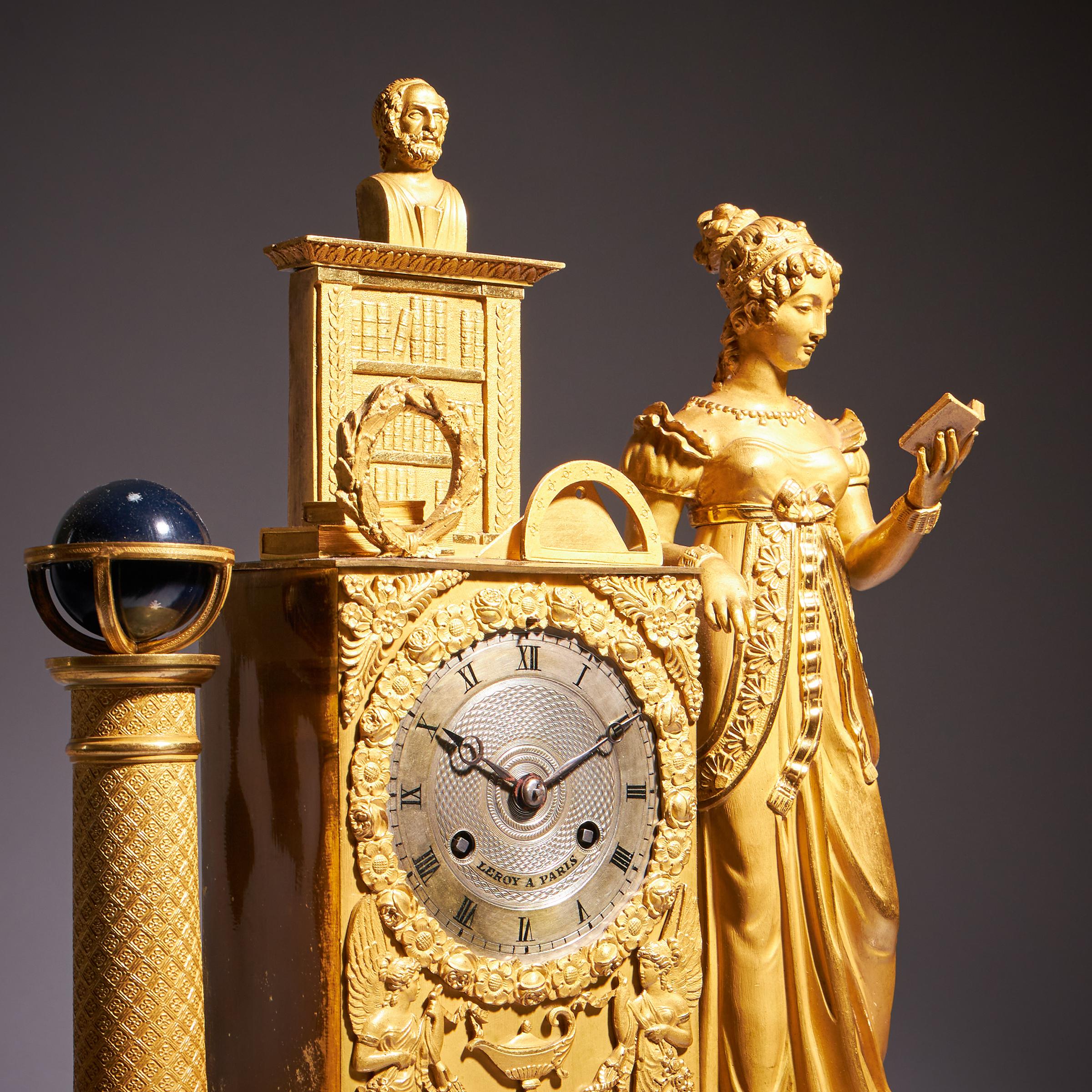 Fine 19th century French ormolu mantel clock (pendule) by Leroy a Paris, c. 1825 For Sale 3