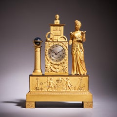 Französische Goldbronze-Kaminuhr des 19. Jahrhunderts (Pendule) von Leroy a Paris, um 1825