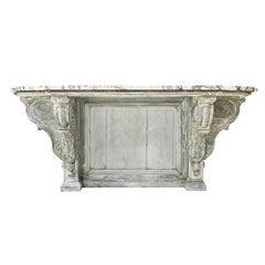 Fine 19th Century French Regence Style Painted Console with Calacatta Marble Top