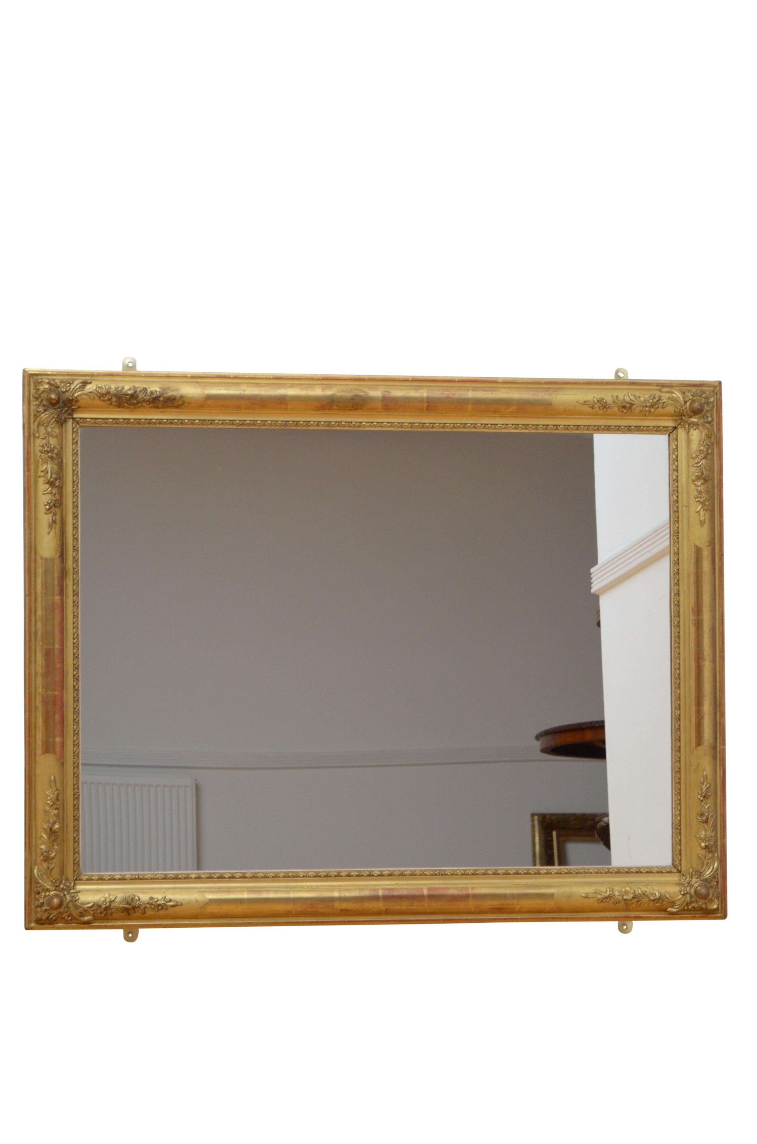 Victorian Fine 19th Century Gilded Wall Mirror For Sale