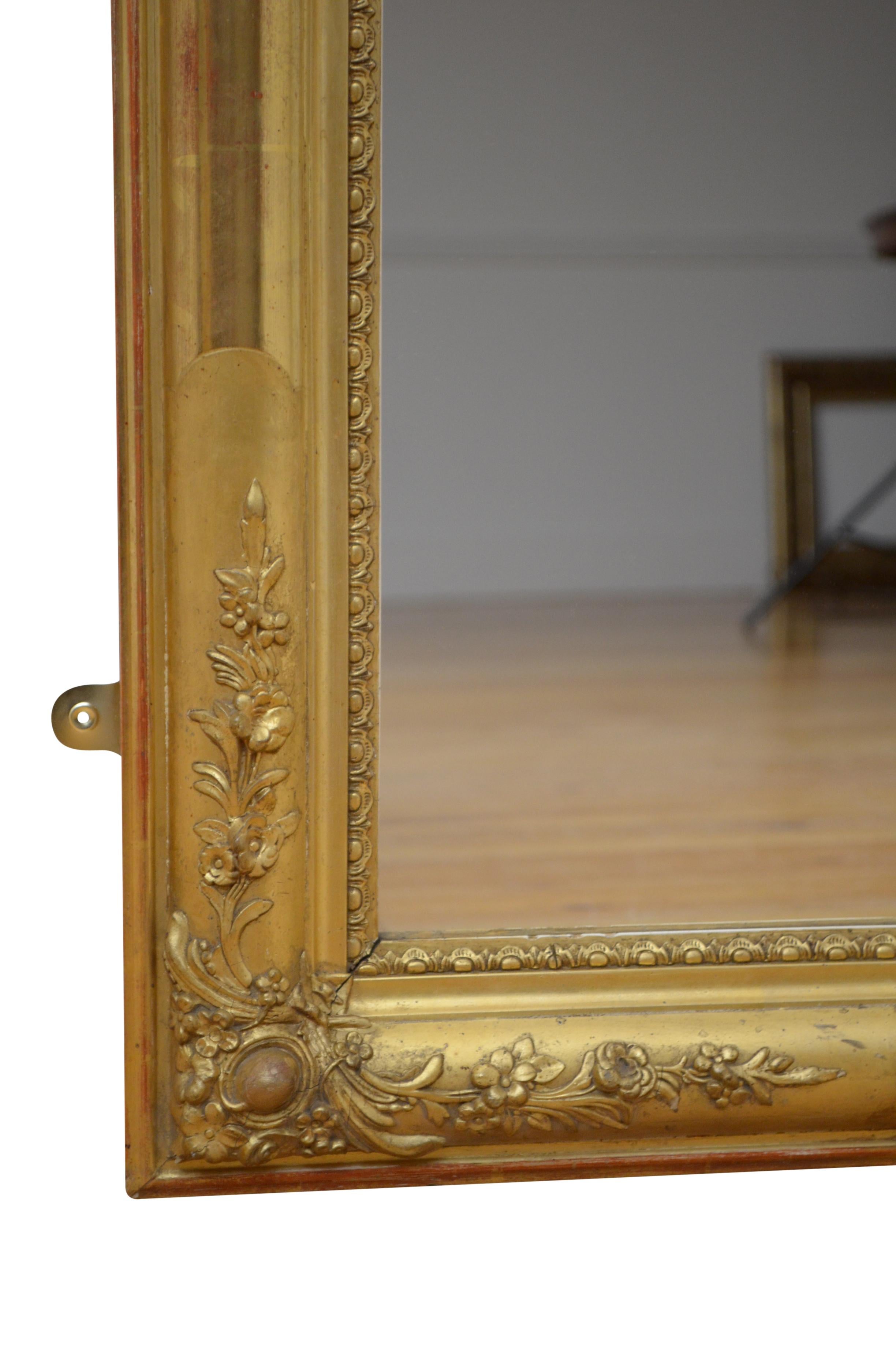 Fine miroir mural doré du XIXe siècle Bon état - En vente à Whaley Bridge, GB