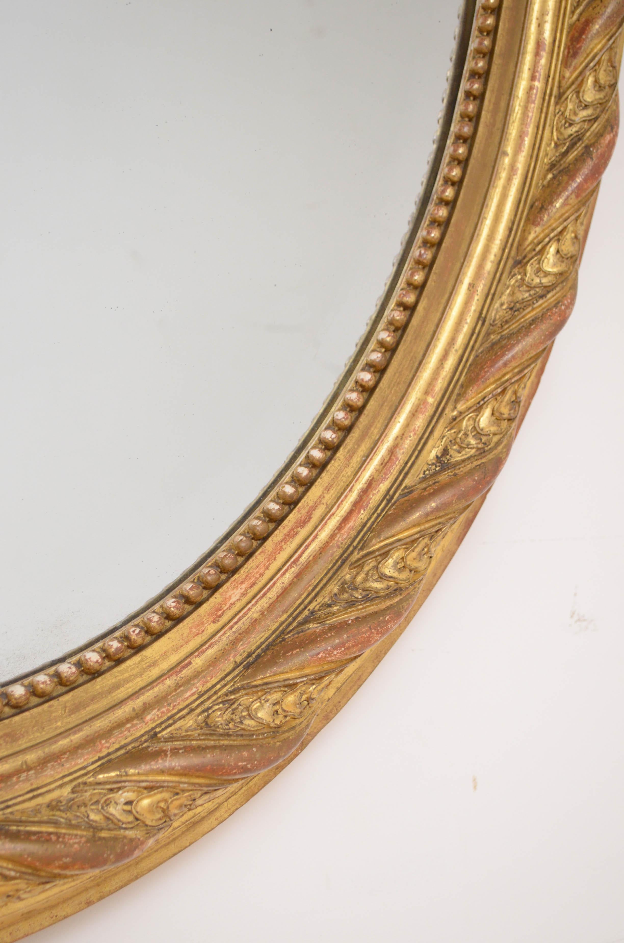 Fine miroir mural doré du 19ème siècle, H101 cm en vente 3