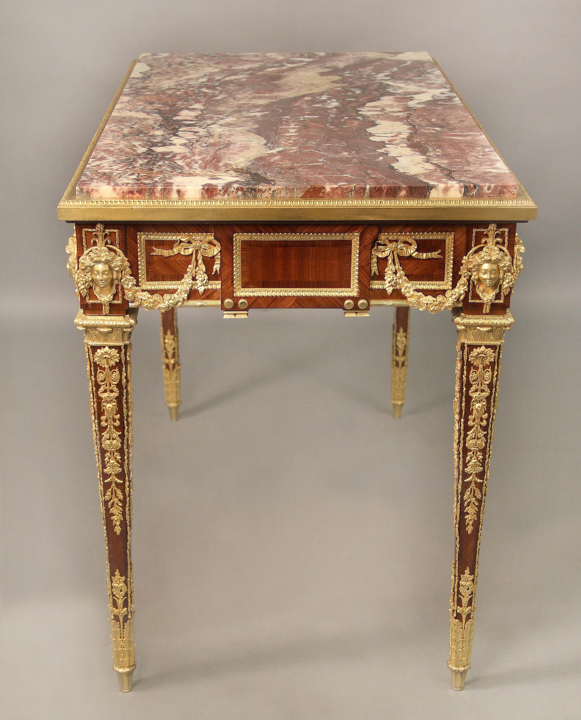 Fine 19th Century Gilt Bronze Mounted Center Table by Joseph Zwiener For Sale 3
