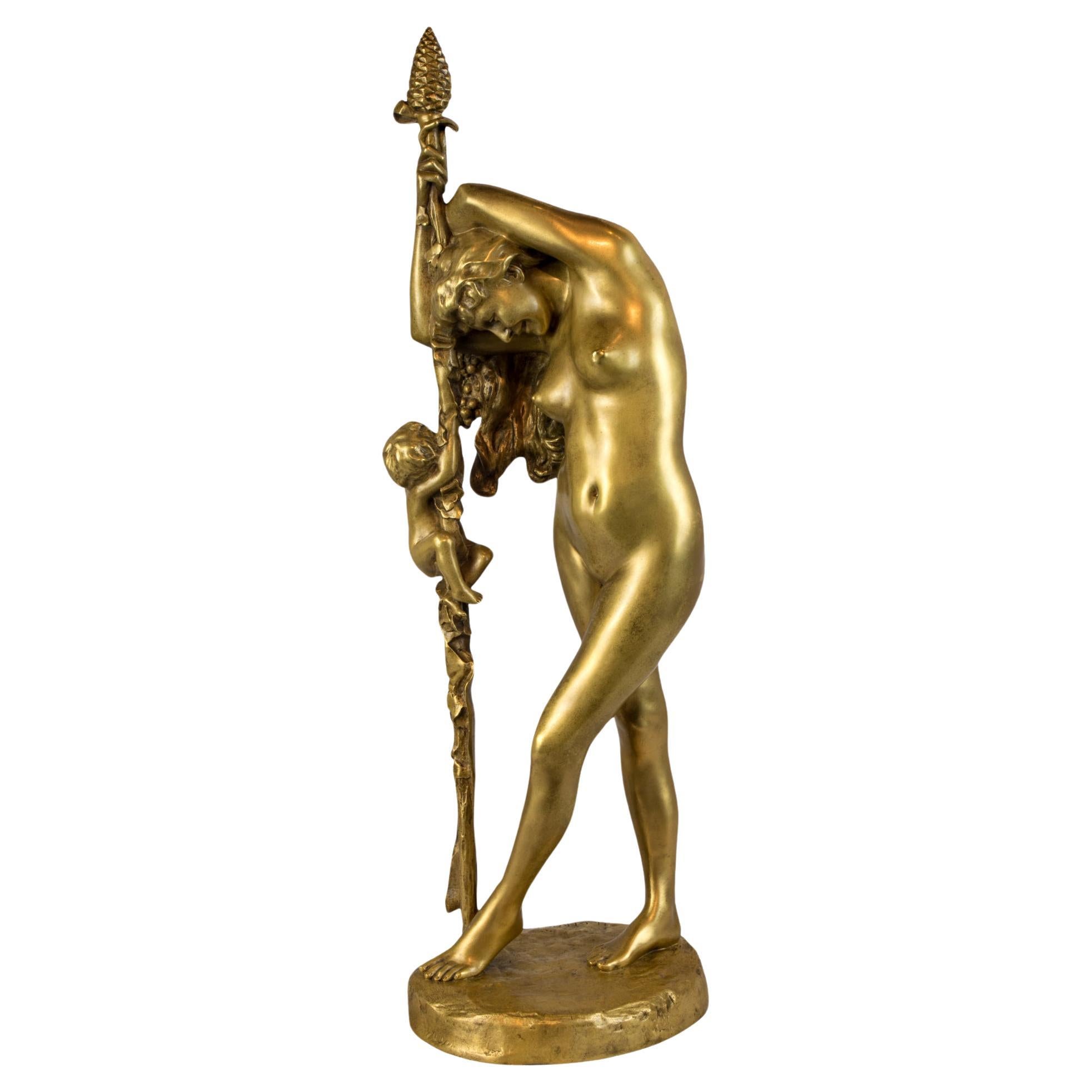 Feine Skulptur aus vergoldeter Bronze des 19. Jahrhunderts von JEAN-LEON GEROME im Angebot