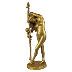 Sculpture en bronze doré du XIXe siècle de JEAN-LEON GEROME