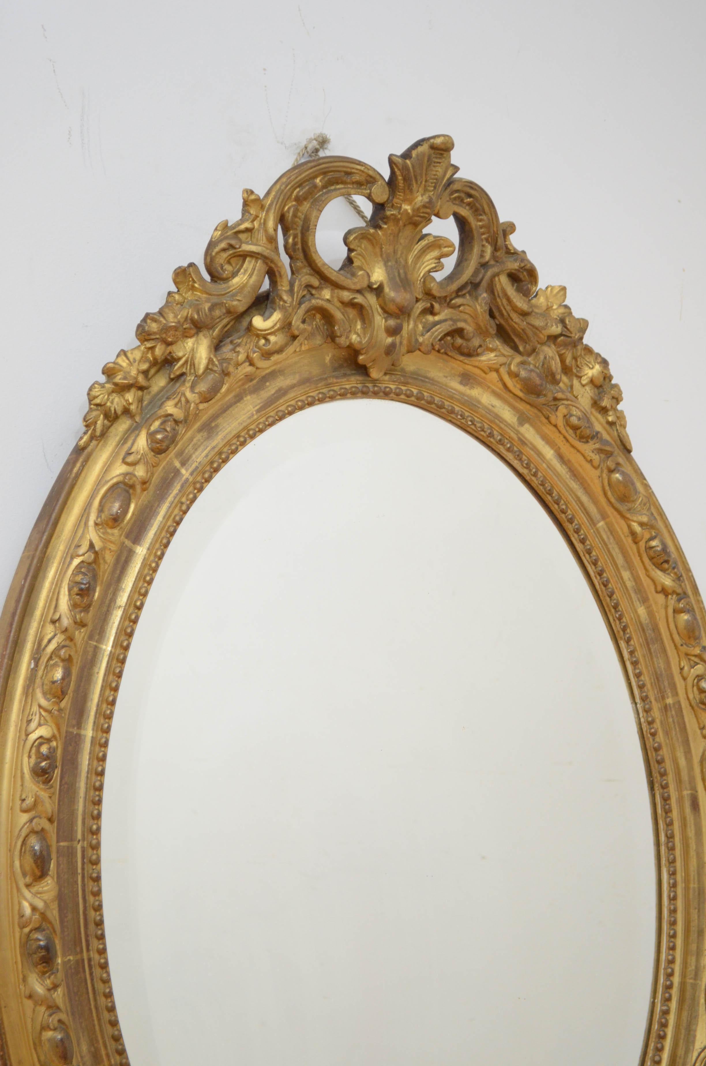 Fine 19th Century Giltwood Wall Mirror For Sale 7