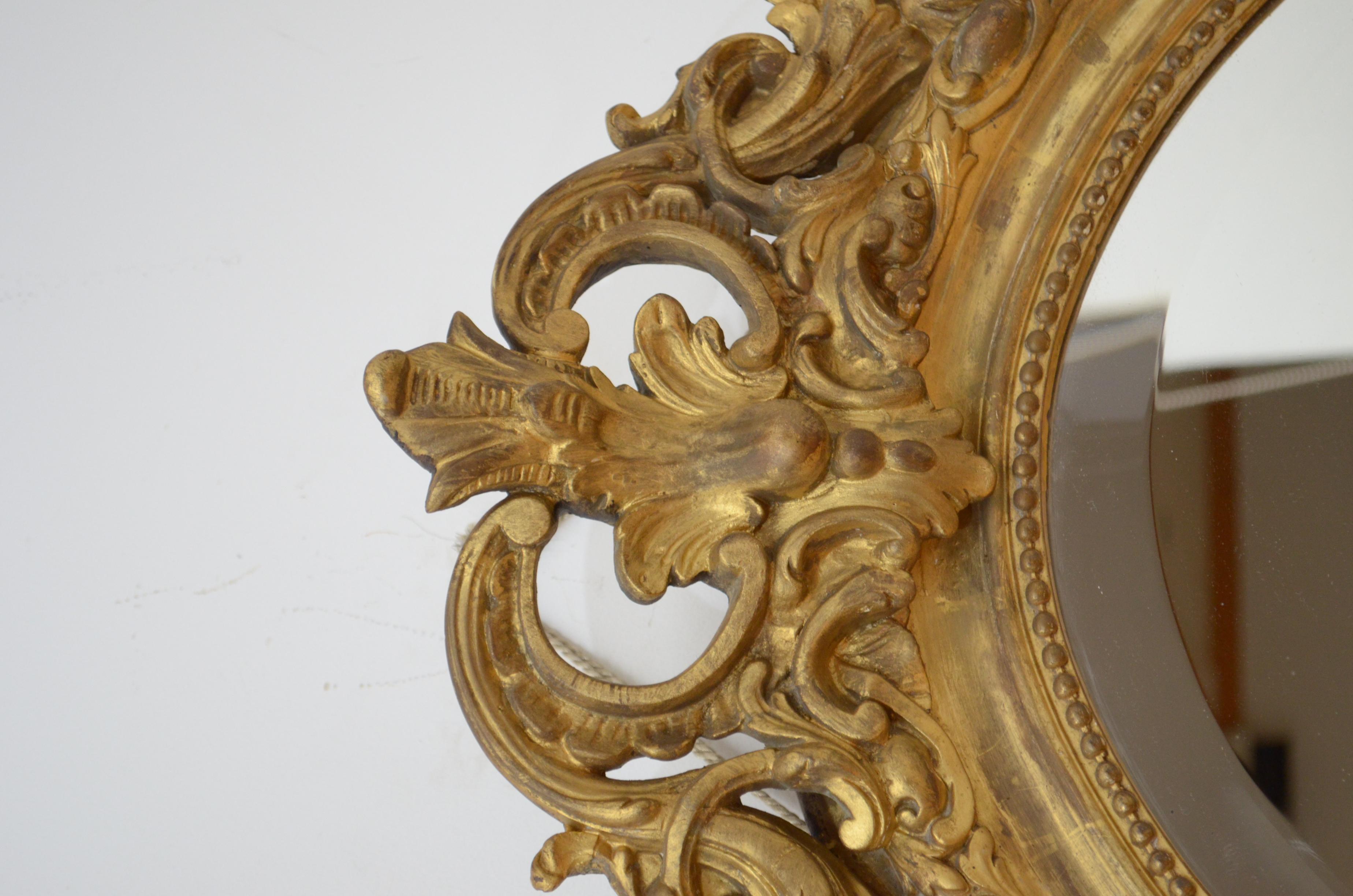 Fine 19th Century Giltwood Wall Mirror In Good Condition For Sale In Whaley Bridge, GB