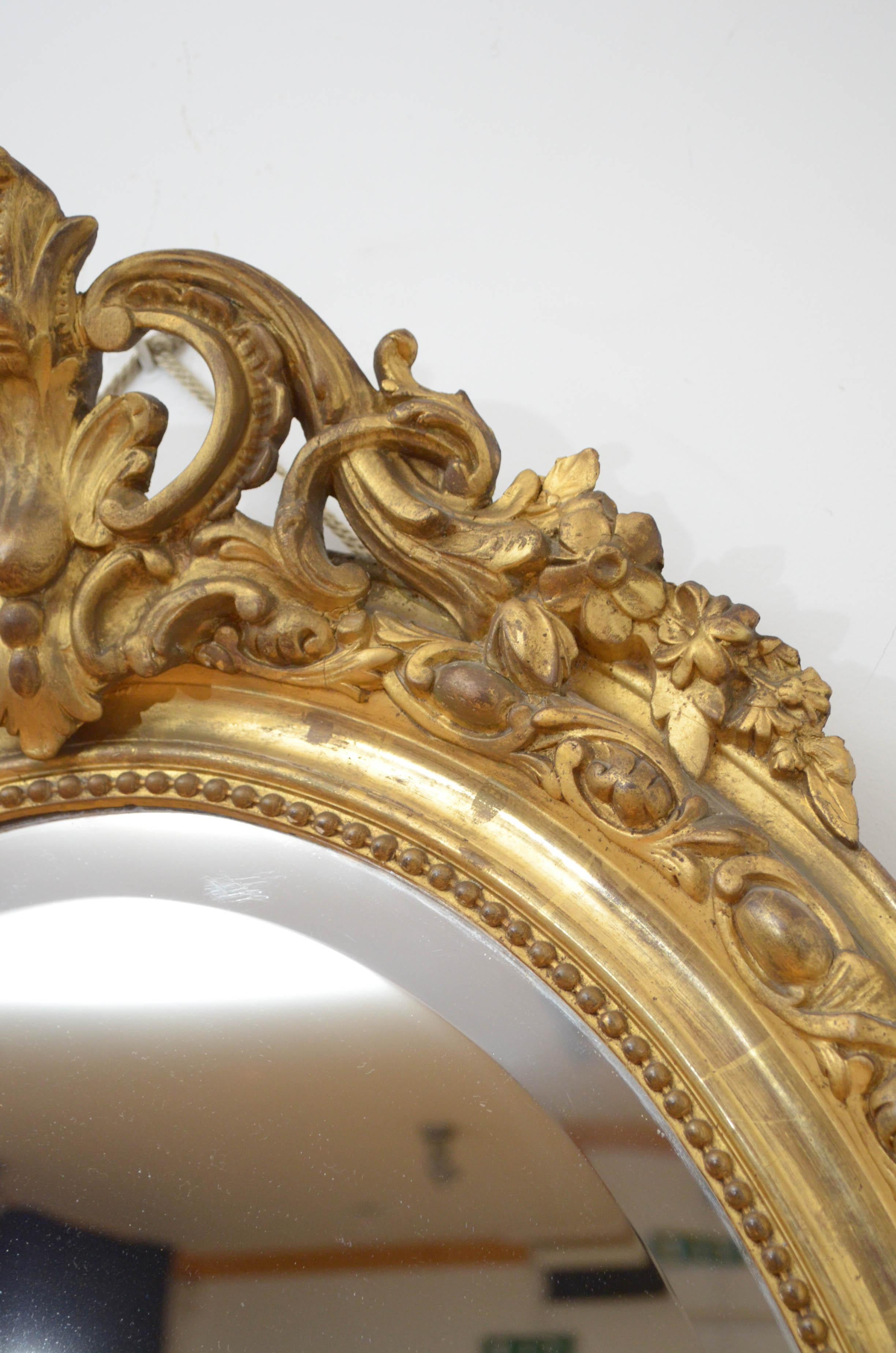 Fine 19th Century Giltwood Wall Mirror For Sale 1
