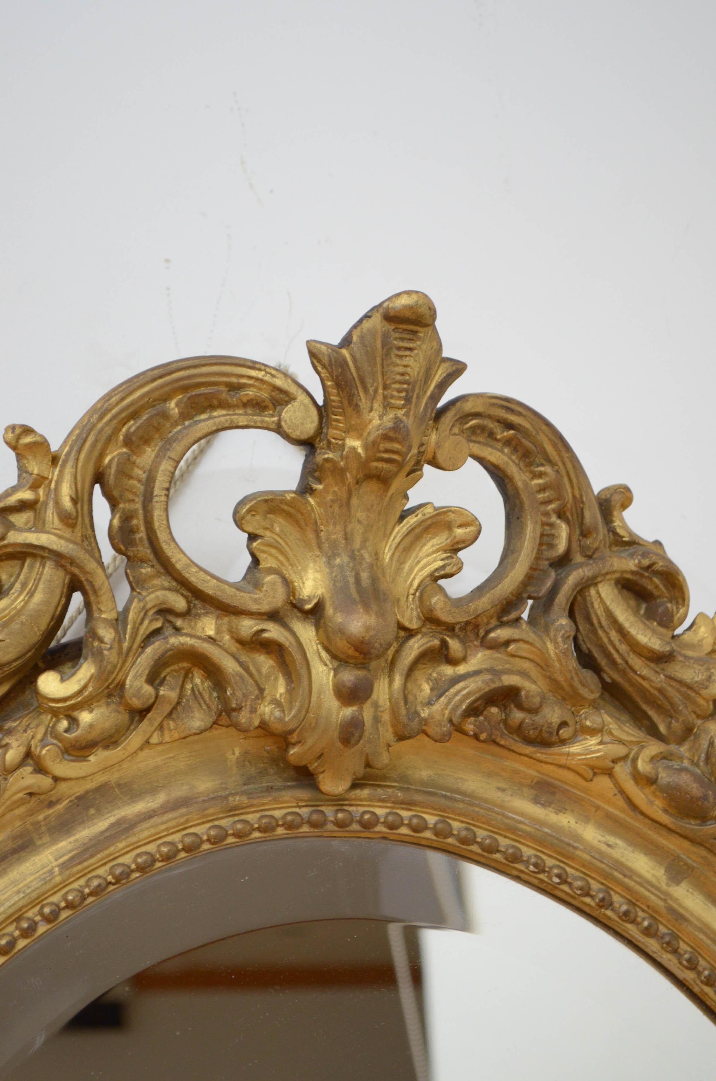 Fine 19th Century Giltwood Wall Mirror For Sale 2