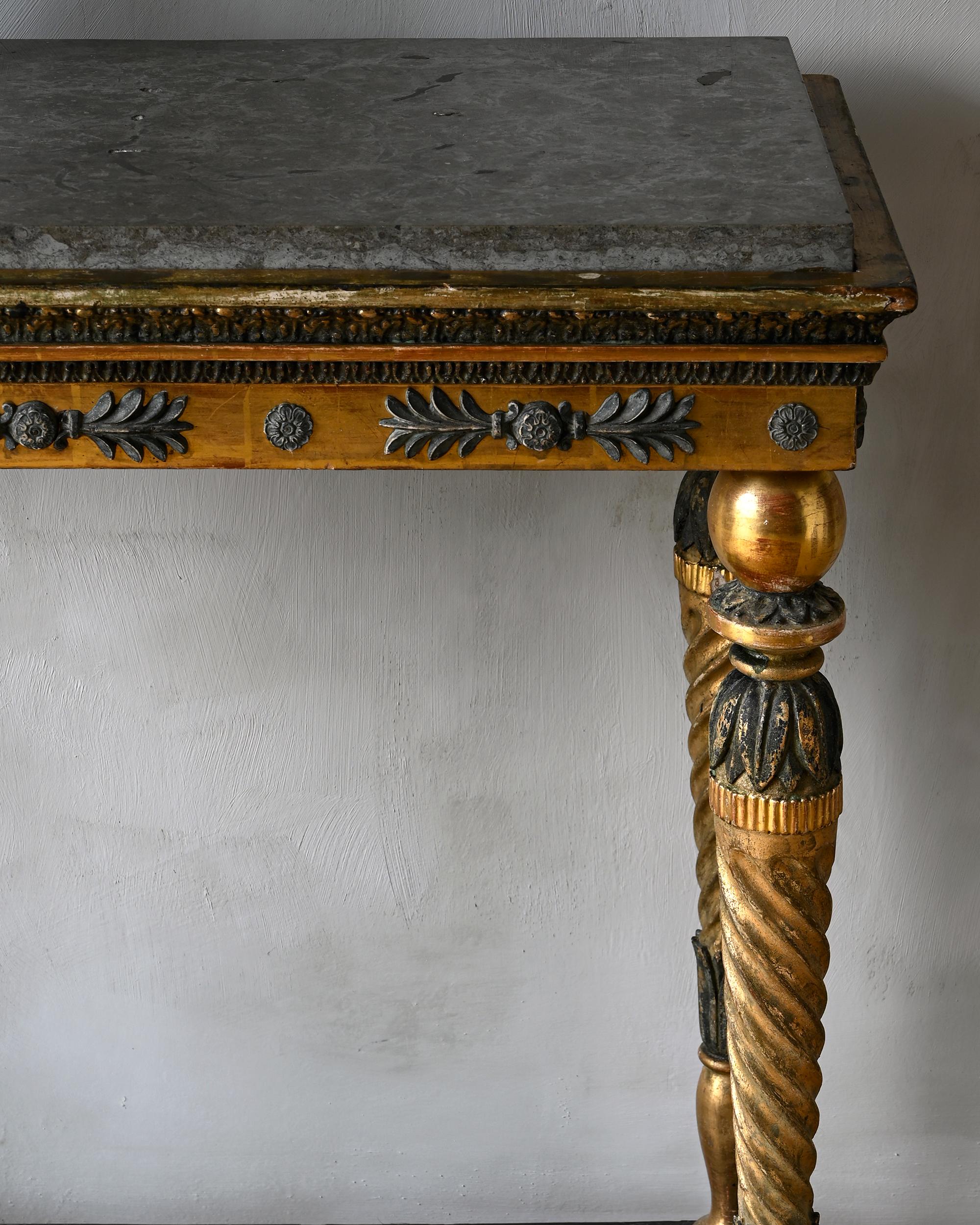 Marble Fine 19th Century Gustavian Console Table For Sale