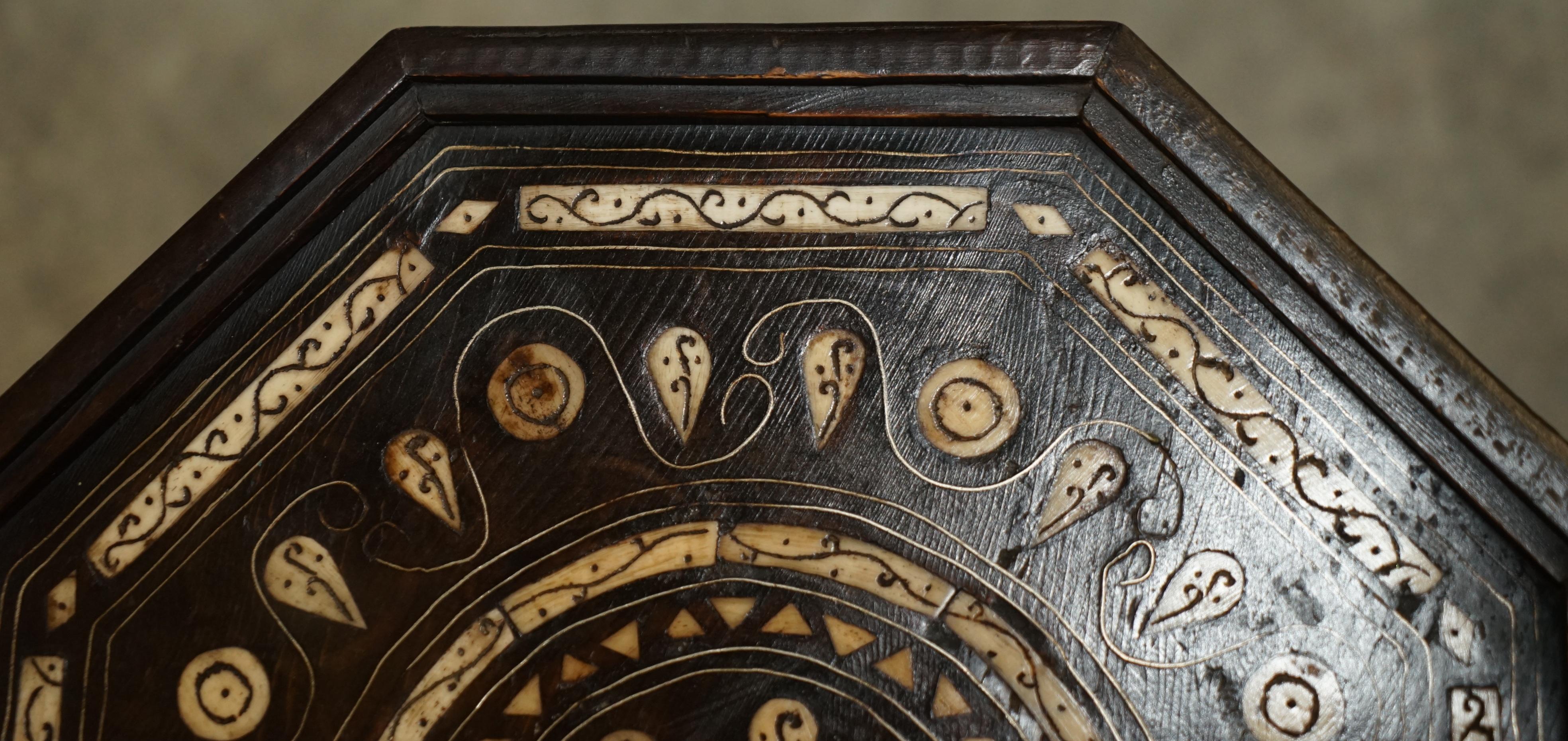 Fine 19th Century Hand Carved Liberty's London Moorish Side End Lamp Wine Table 7