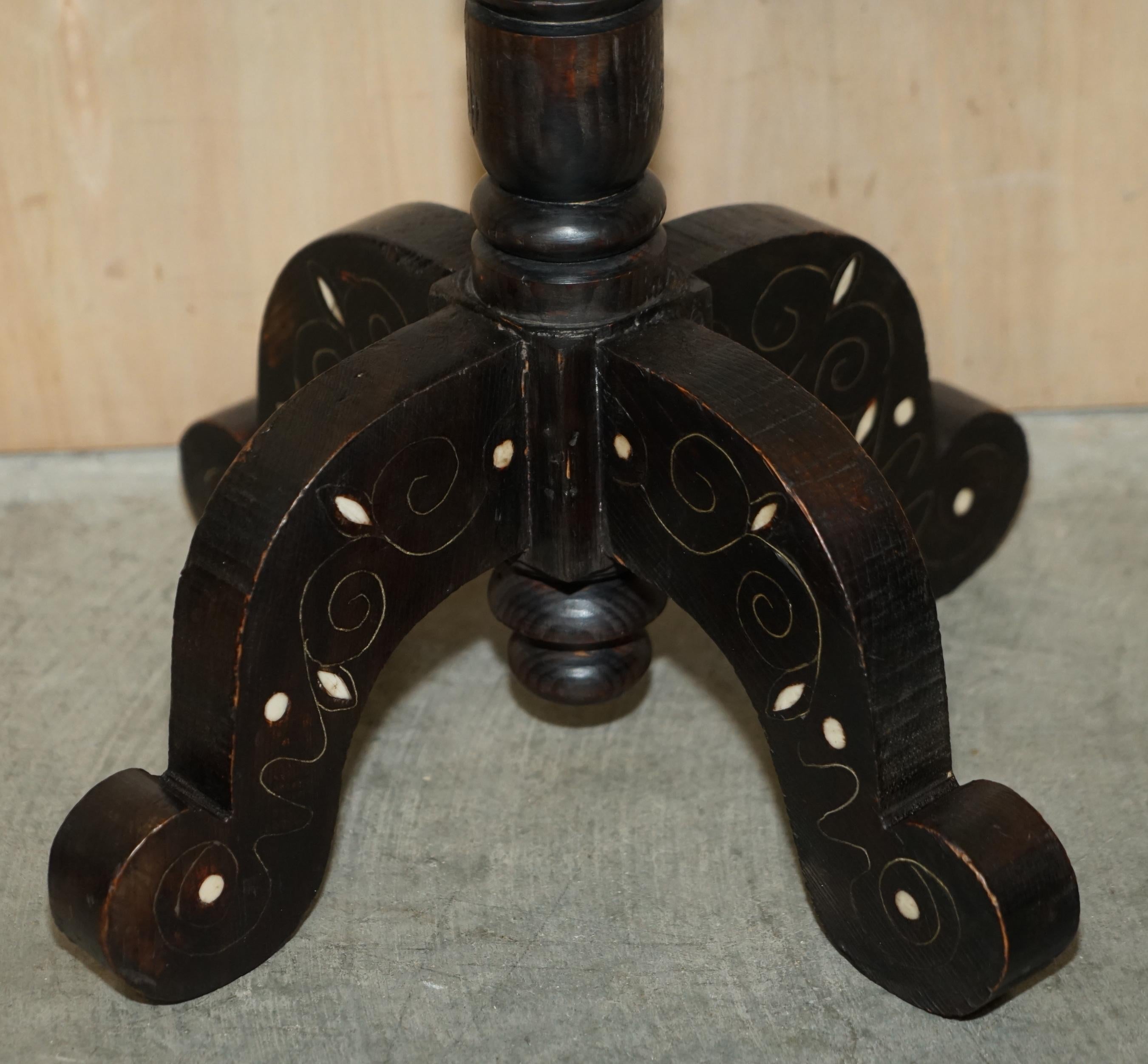 Oak Fine 19th Century Hand Carved Liberty's London Moorish Side End Lamp Wine Table