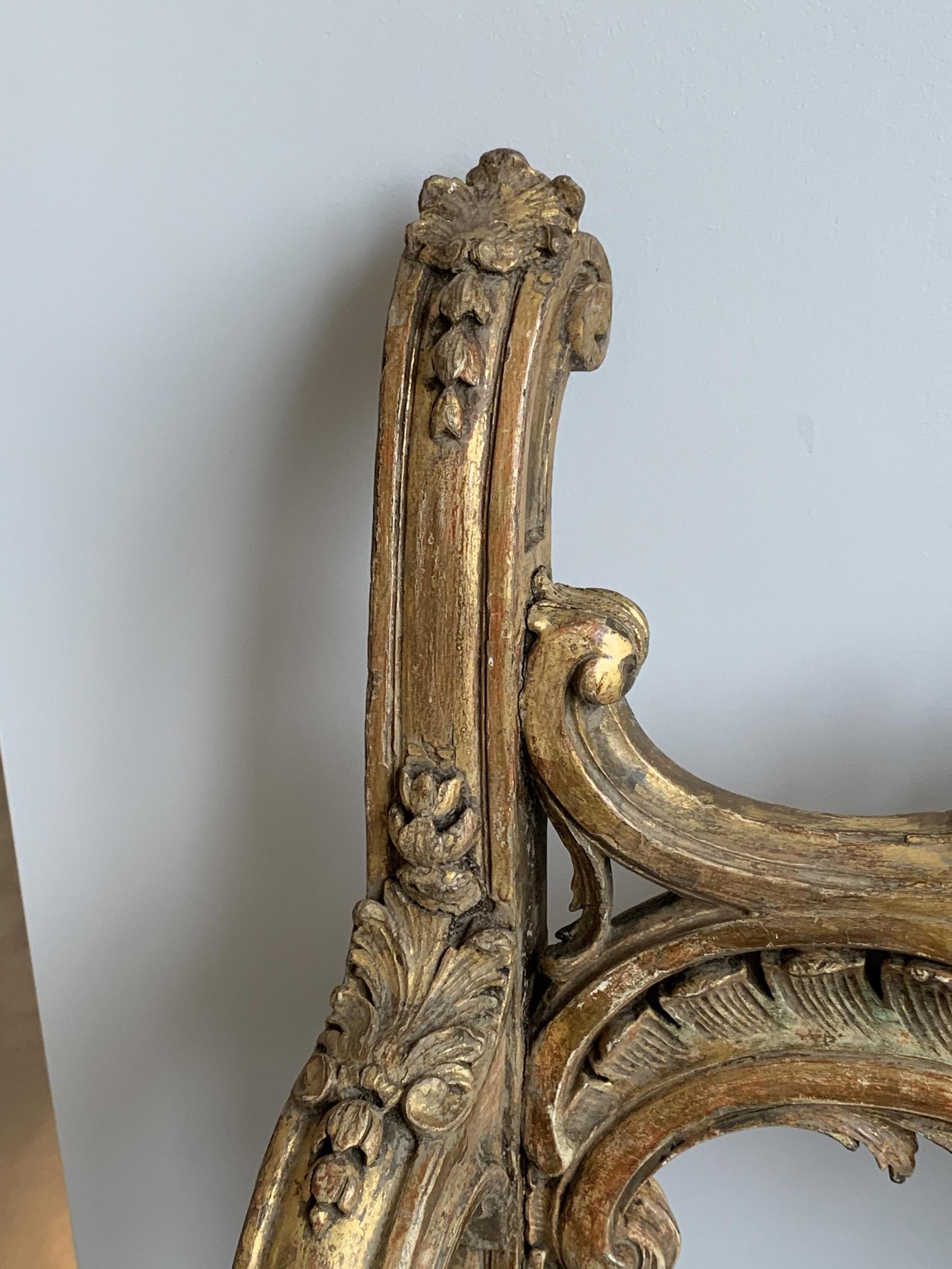 Fine 19th Century Italian Venetian Carved Giltwood Armchair For Sale 5