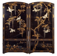 Fine 19th Century Japanese Lacquer Screen