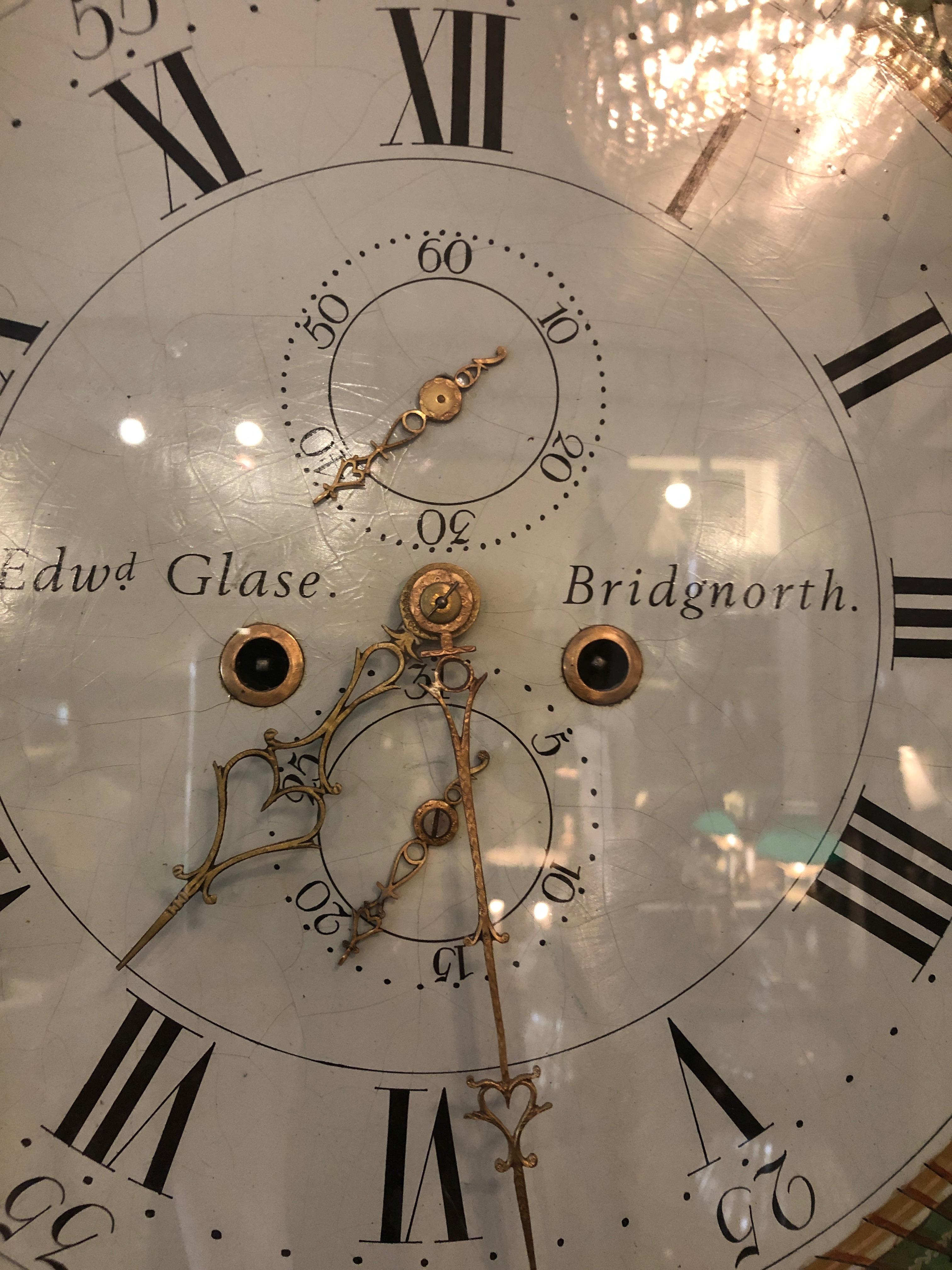 English Fine 19th Century Longcase Grandfather Clock with Moon