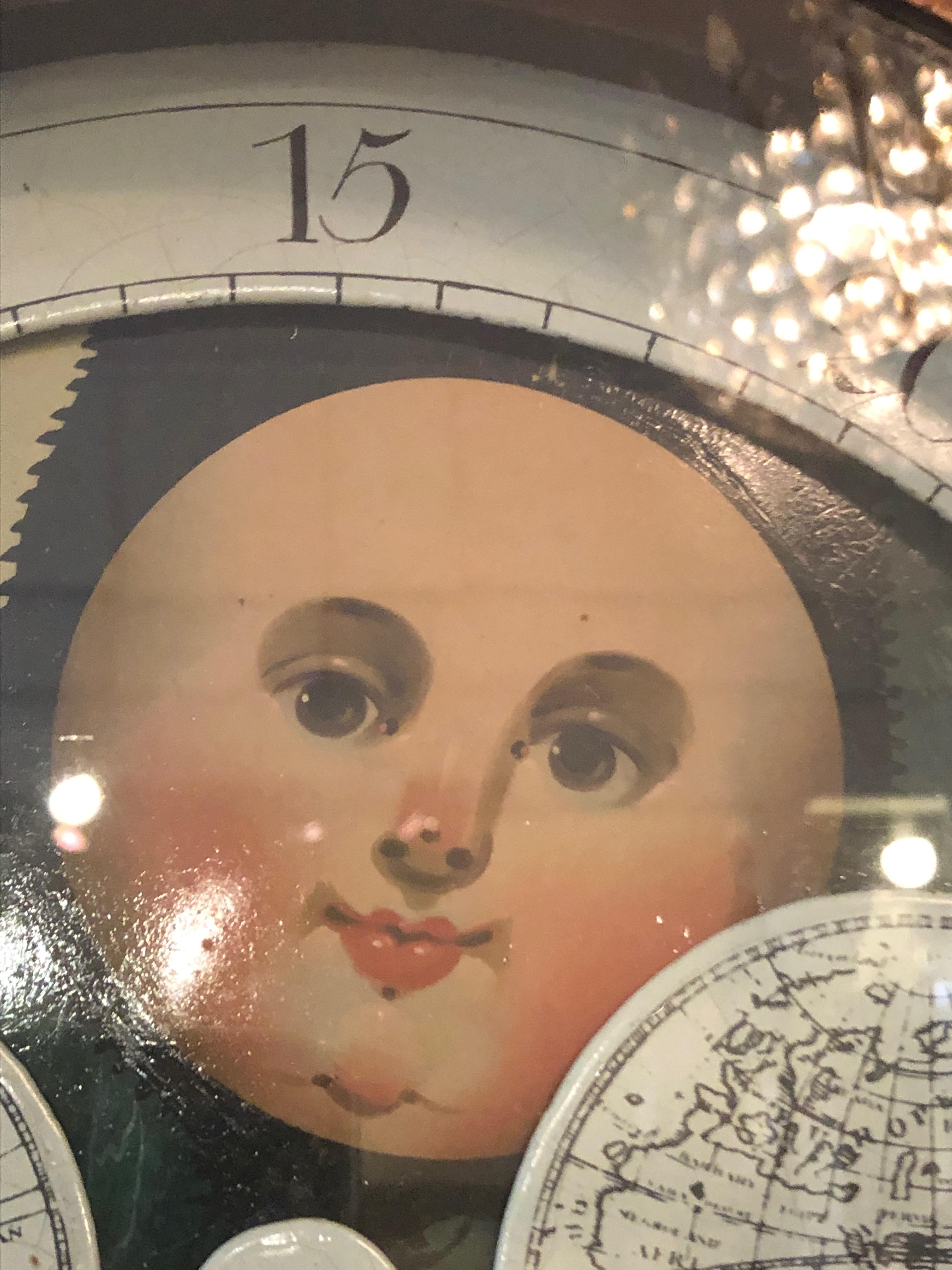 Fine 19th Century Longcase Grandfather Clock with Moon 1
