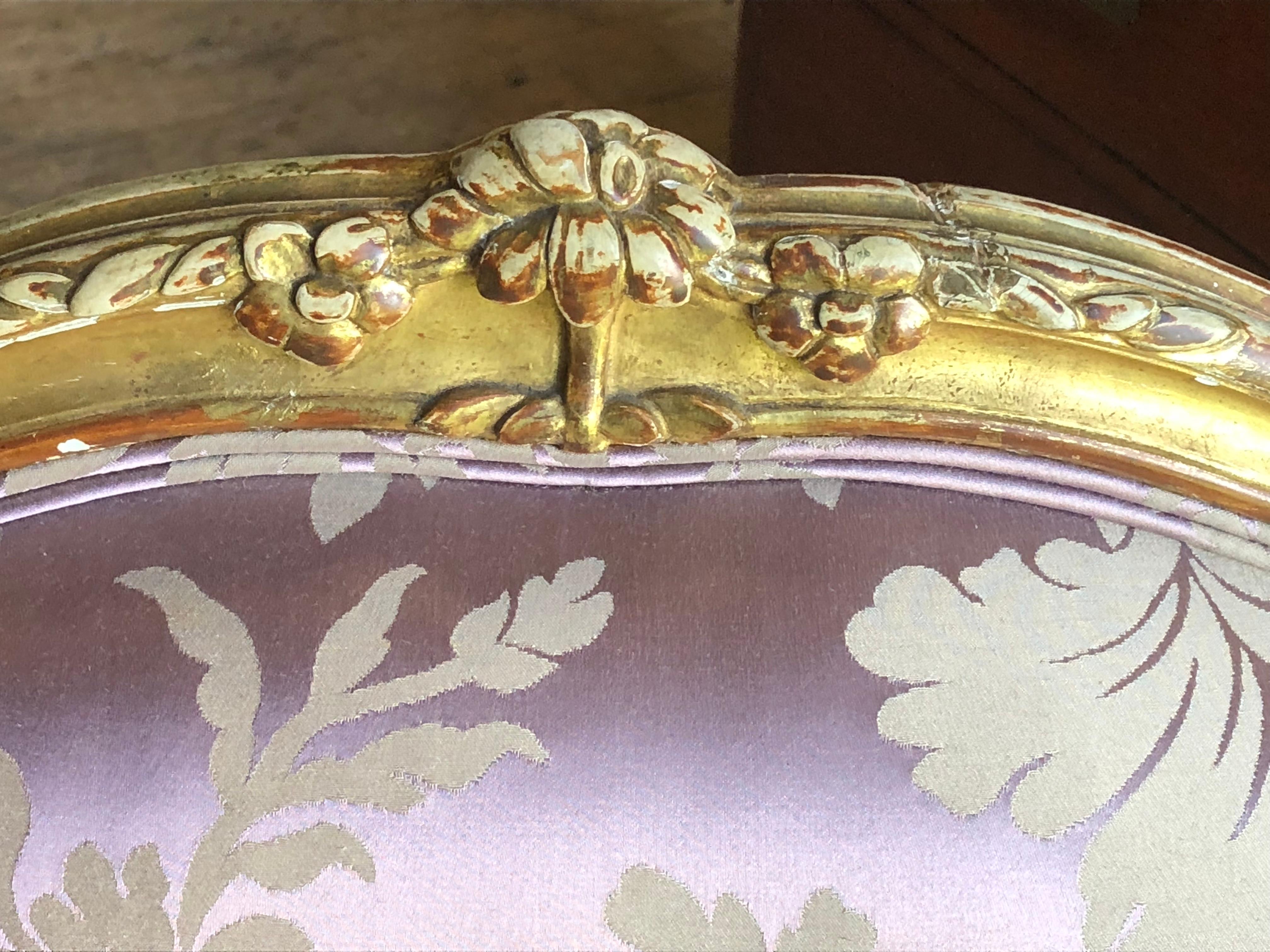 Fine 19th Century Louis XV Giltwood Armchair In Excellent Condition In Doylestown, PA