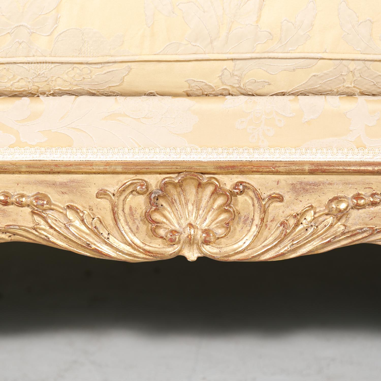 Late 19th Century Fine 19th Century Louis XV Style Giltwood Bench or Banquette with Loose Cushion