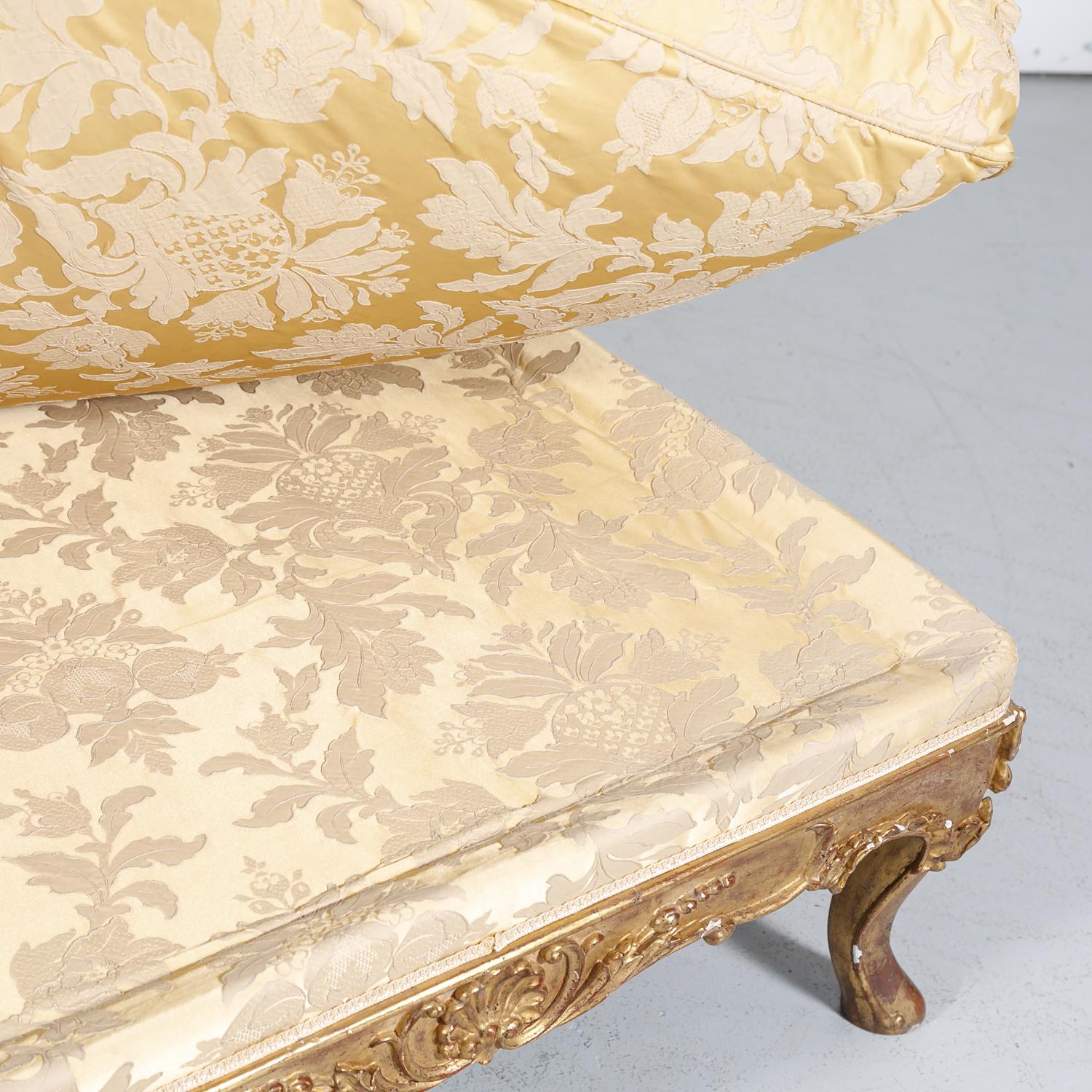 Fine 19th Century Louis XV Style Giltwood Bench or Banquette with Loose Cushion 2