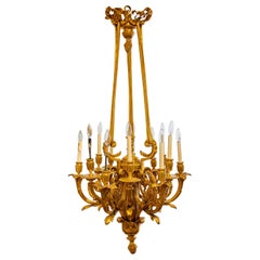 Fine 19th Century Louis XVI Gilt Bronze Large Chandelier