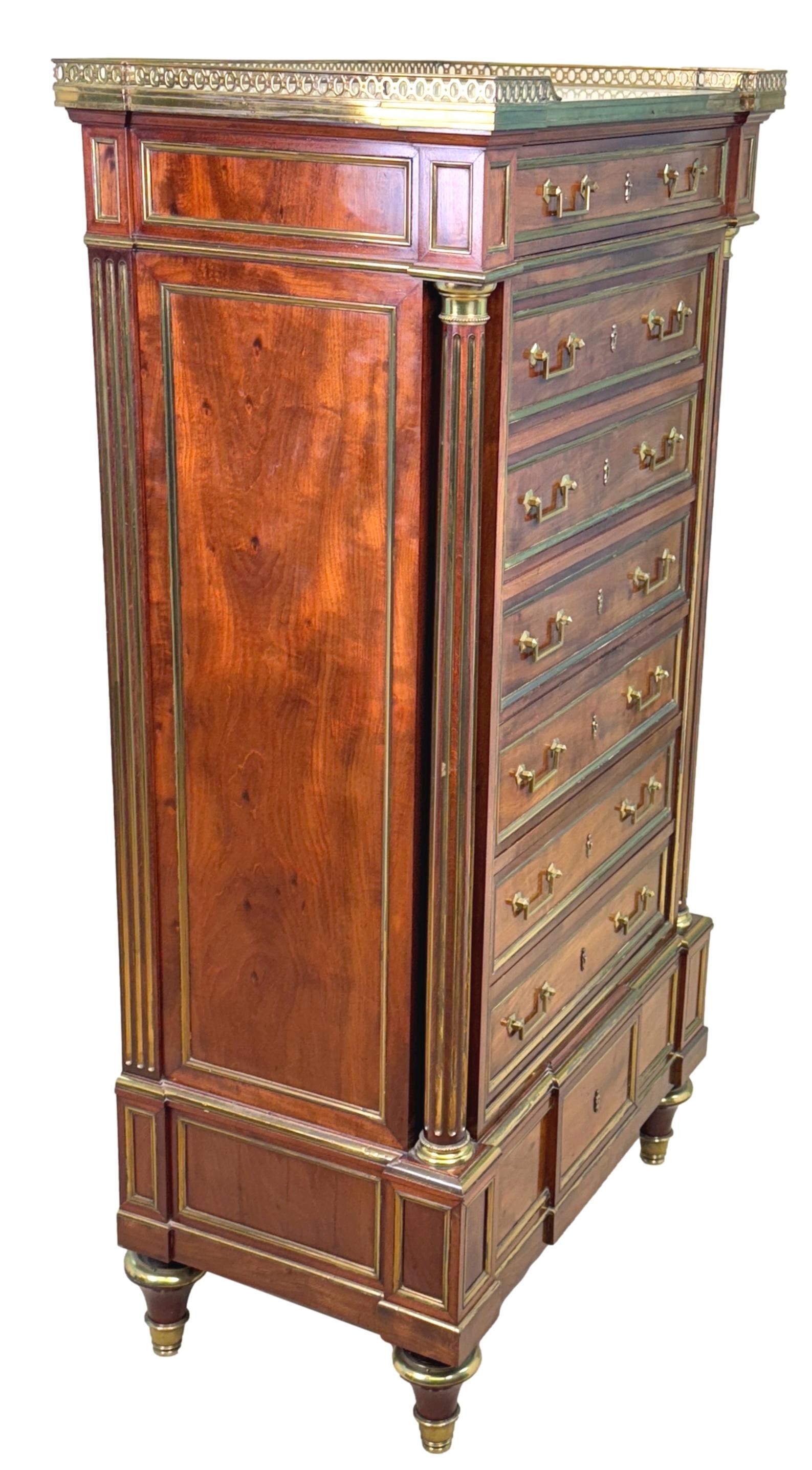 Fine 19th Century Mahogany French Secretaire Abbatant For Sale 8