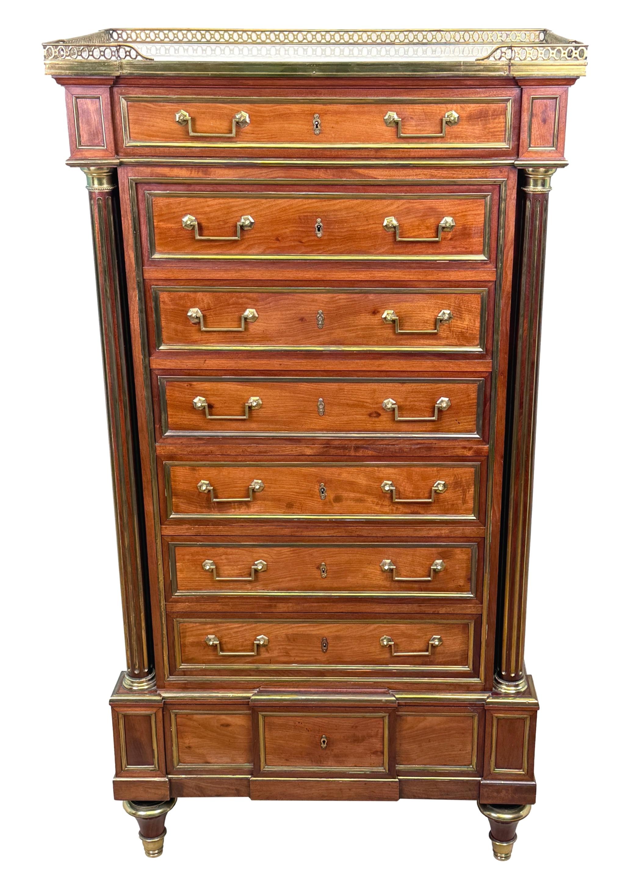 Fine 19th Century Mahogany French Secretaire Abbatant For Sale 11