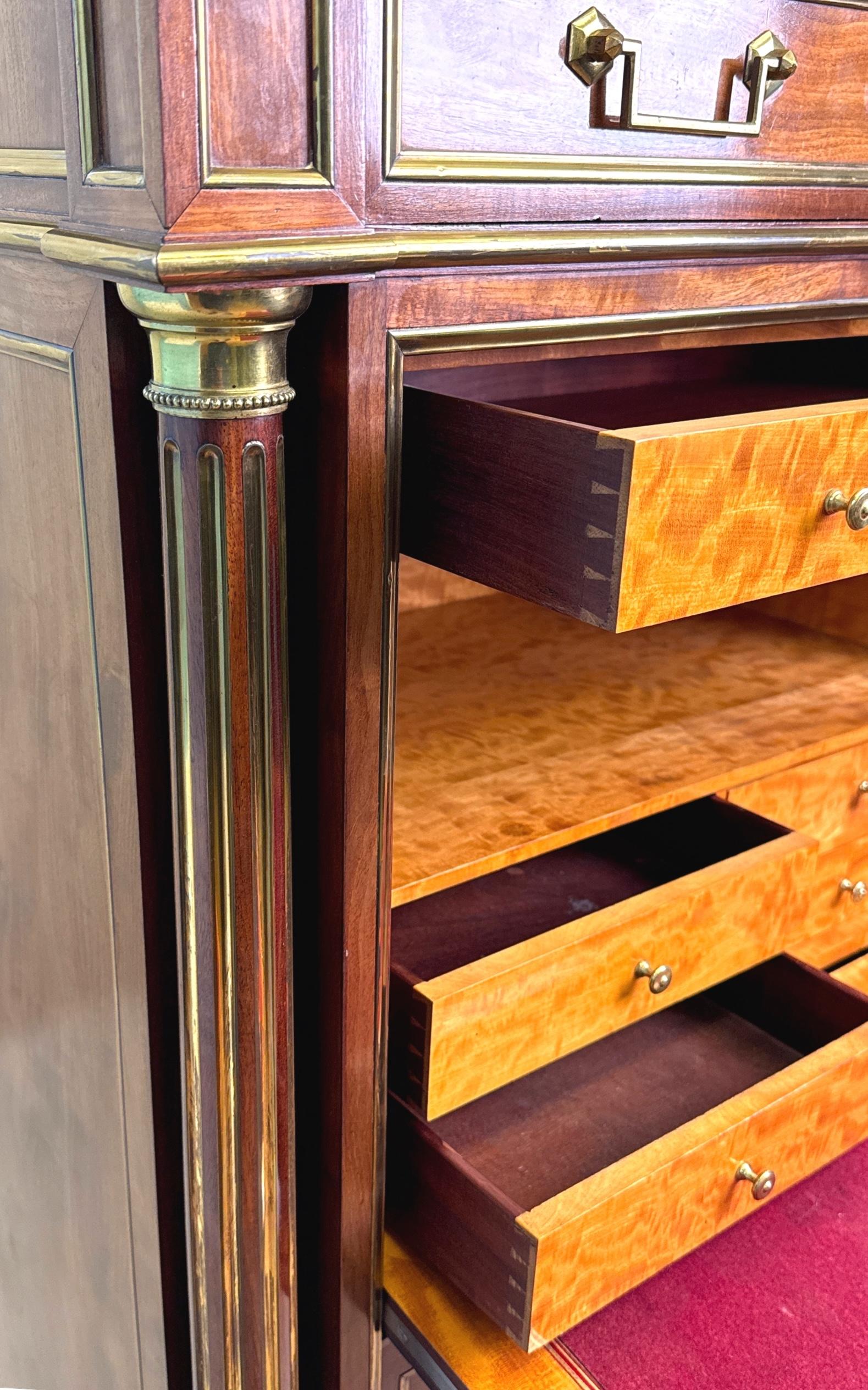 Fine 19th Century Mahogany French Secretaire Abbatant For Sale 1