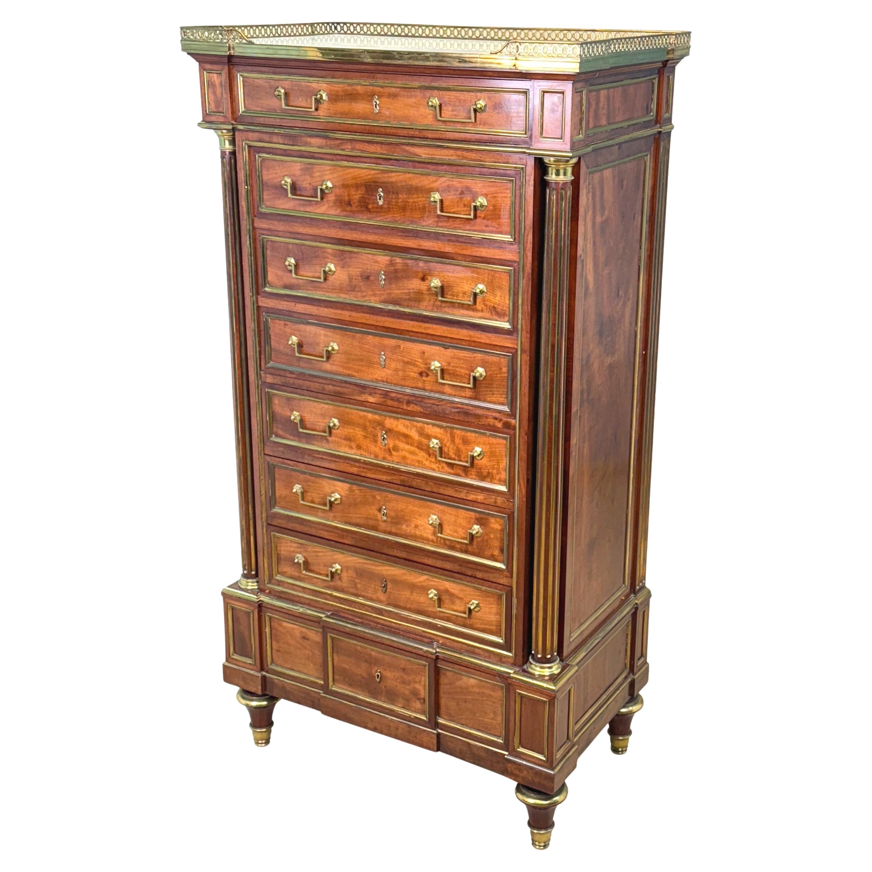 Fine 19th Century Mahogany French Secretaire Abbatant
