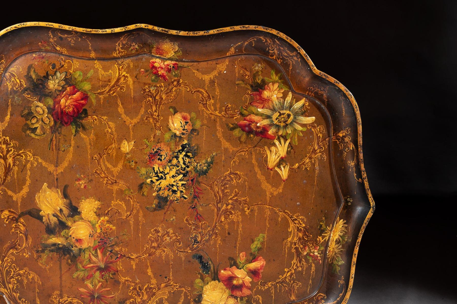 Gold Leaf Fine 19th Century Papier-Mâché Tray by Jennings & Bettridge, London Royal Makers For Sale
