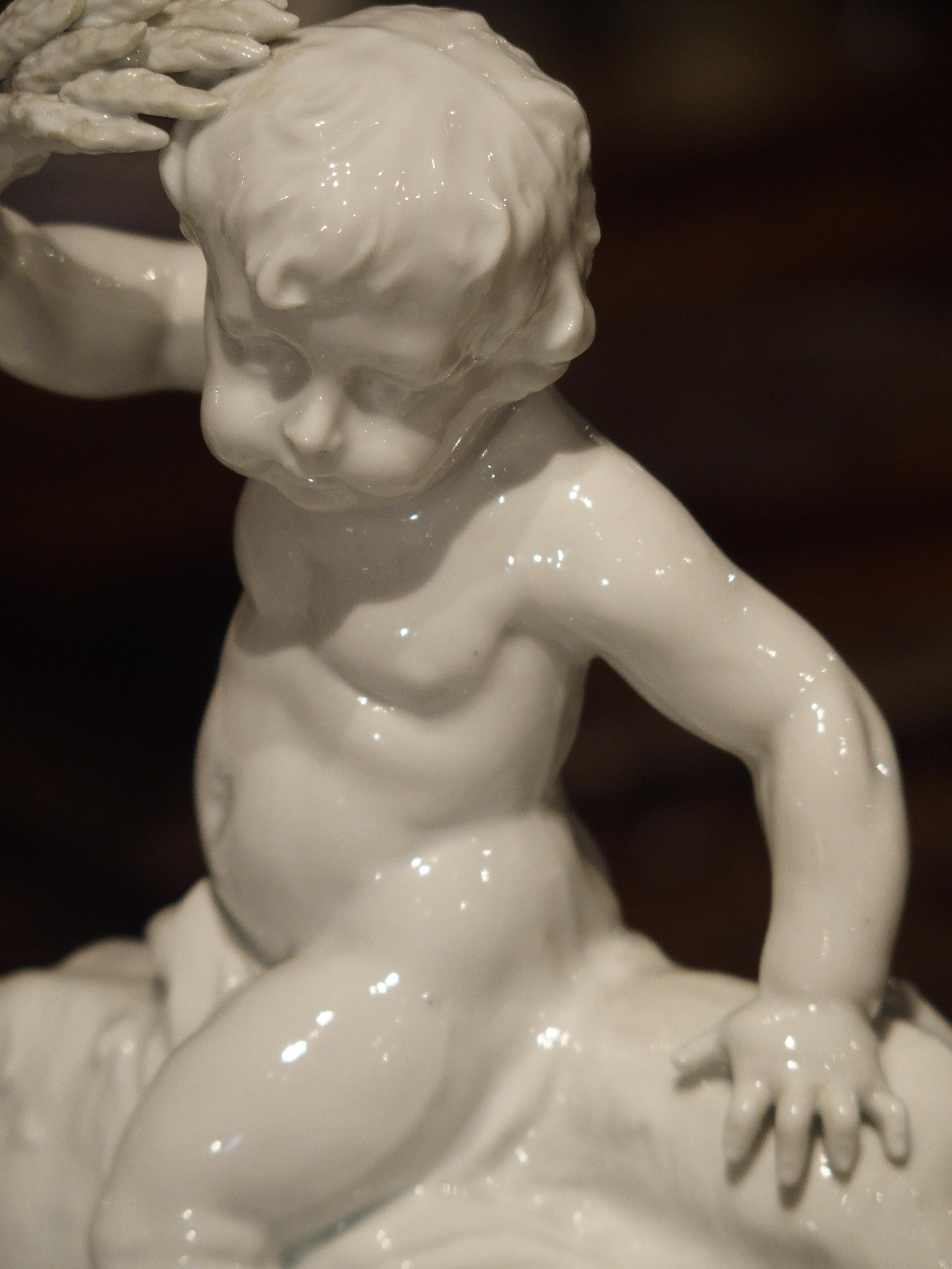 Fine 19th Century Porcelain Capodimonte Group of Cherubs and a Goat For Sale 7