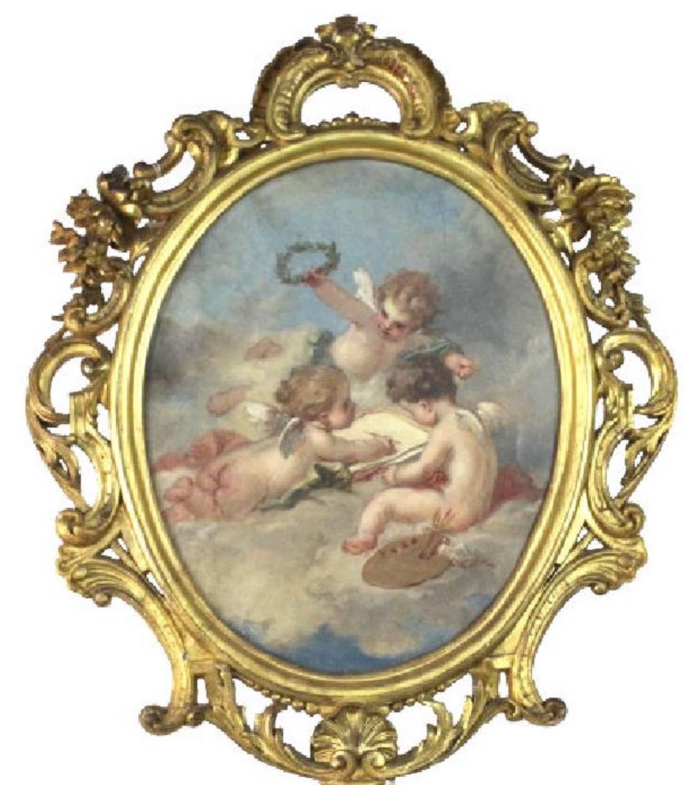 Louis XVI Fine 19th Century Putti Allegory of the Arts, after Francois Boucher For Sale