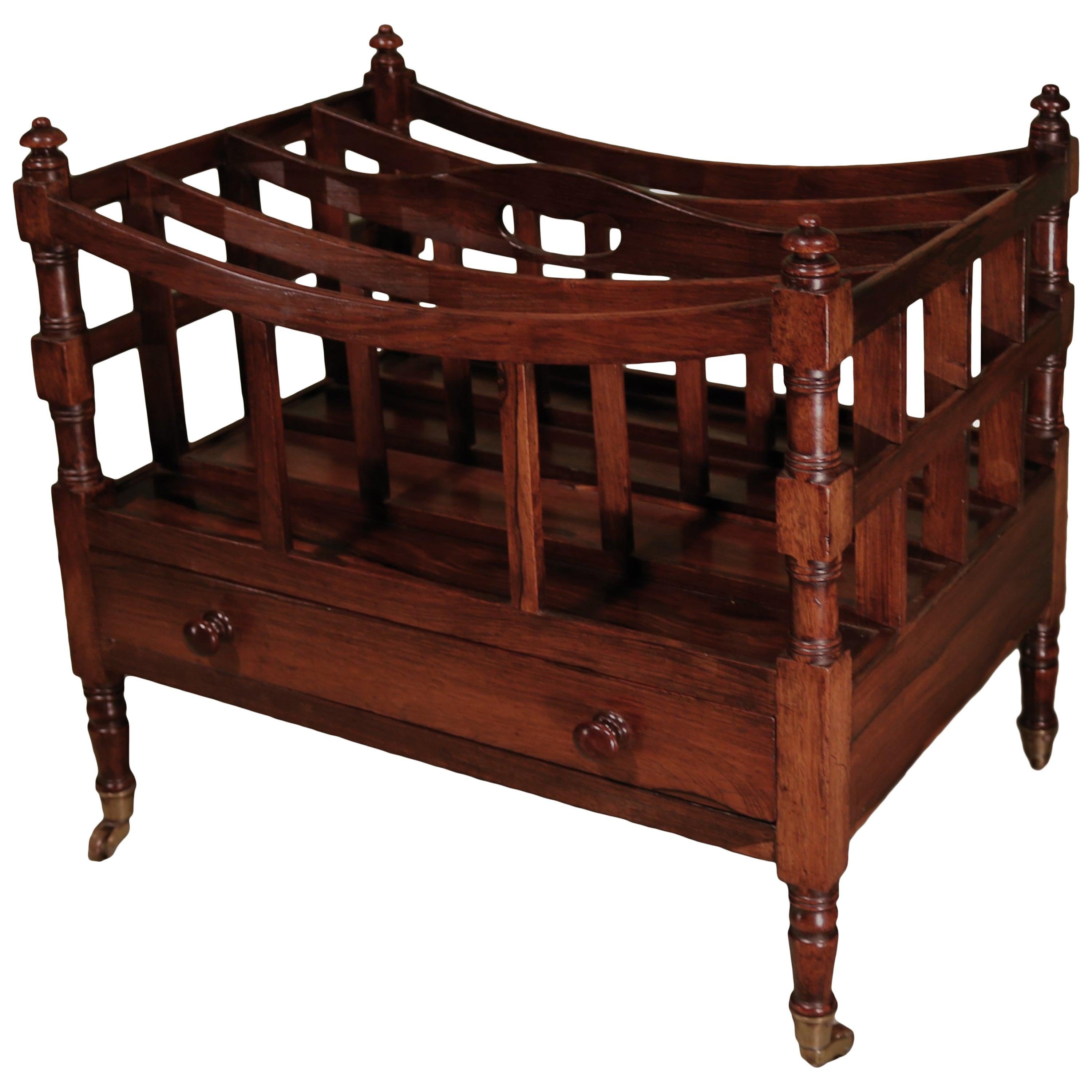 Fine 19th Century Regency Rosewood Canterbury