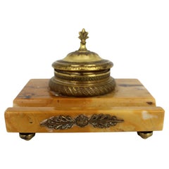 Fine 19th Century Russian Siena Marble and Ormolu Inkwell