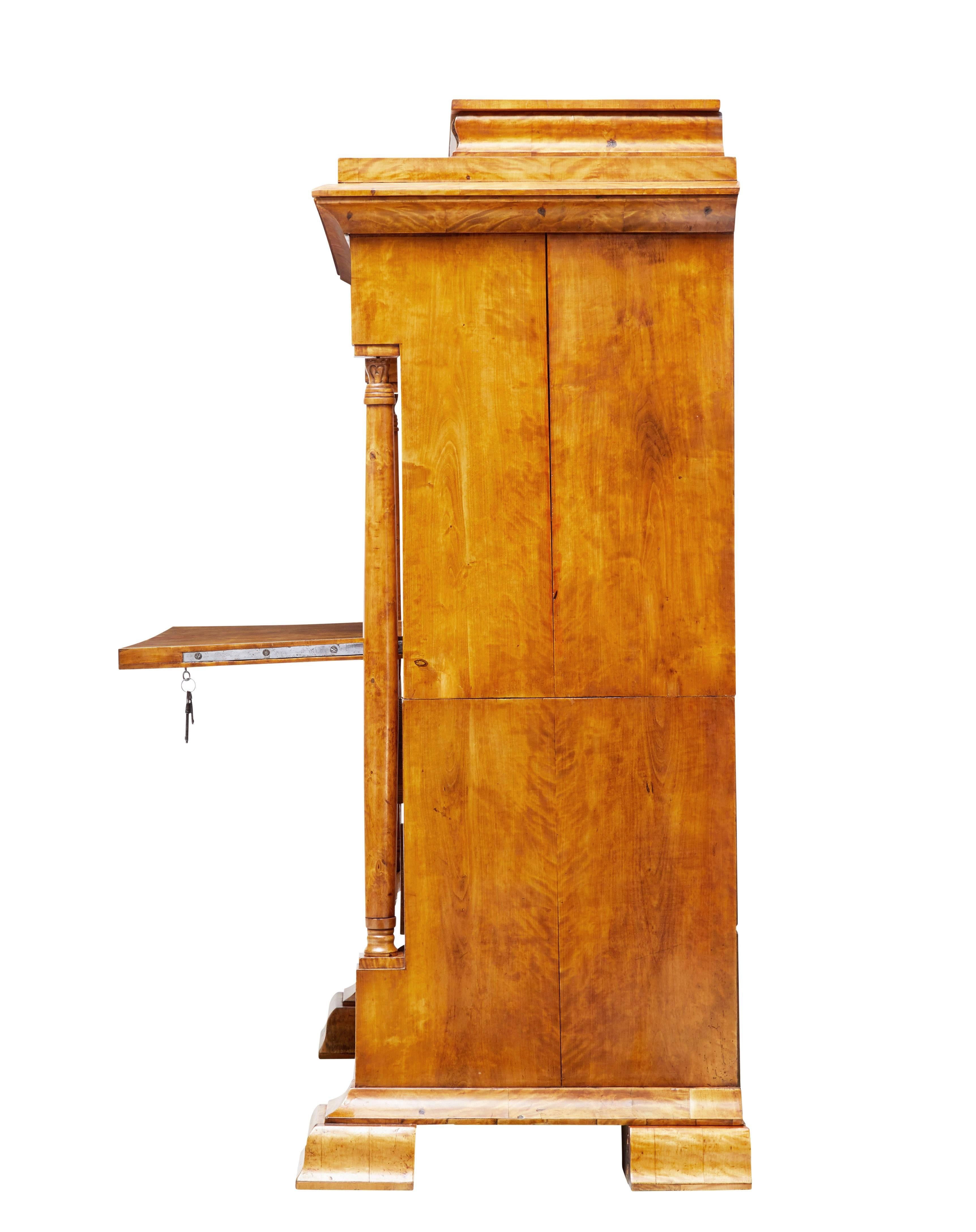 Fine 19th Century Swedish Birch Architectural Secretaire Desk 5