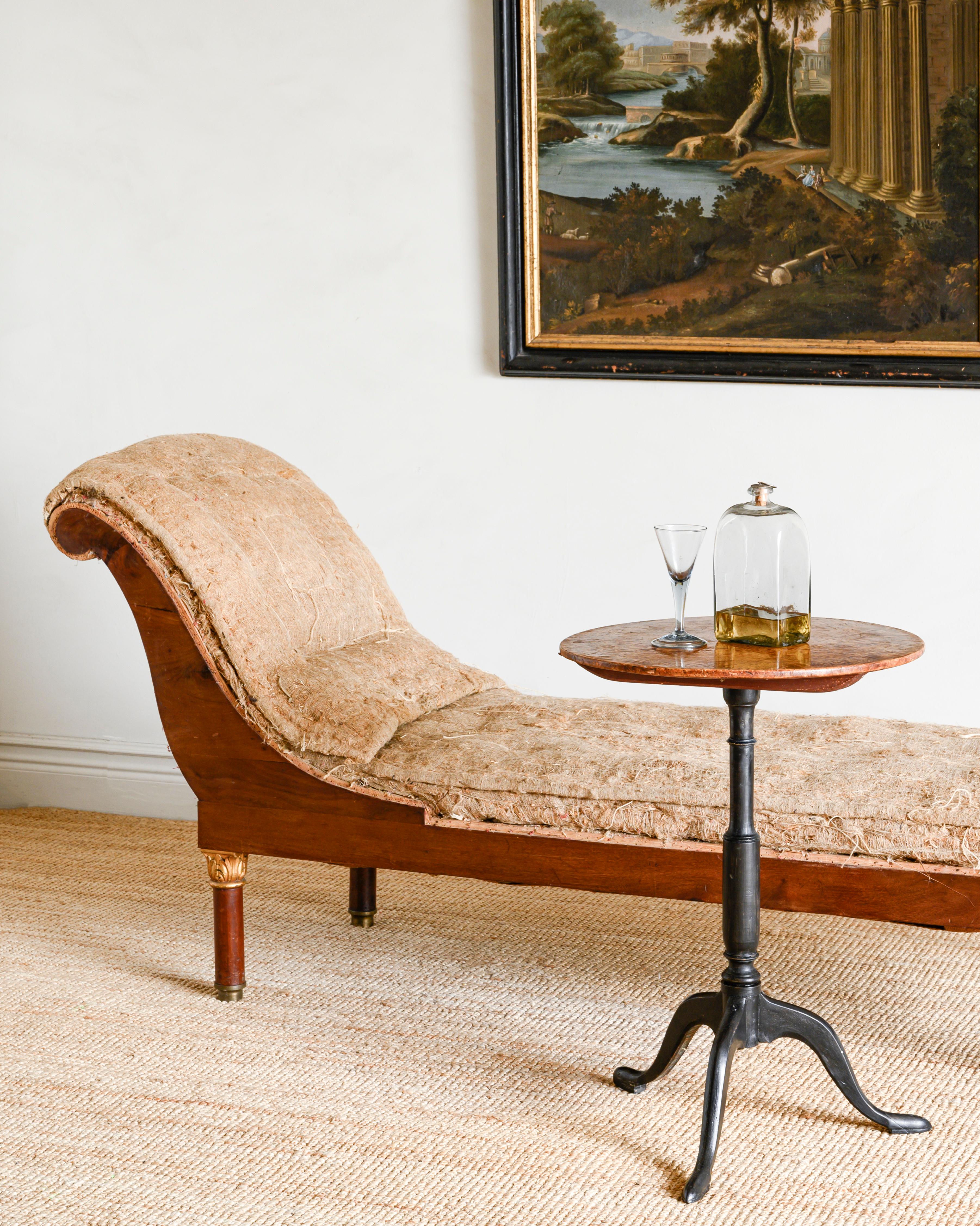 Hand-Crafted Fine 19th Century Swedish Empire Chaise Lounge