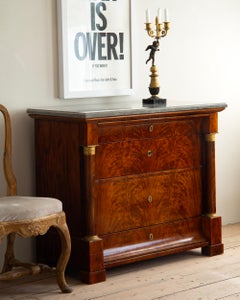 Fine 19th Century Swedish Empire Mahogany Commode
