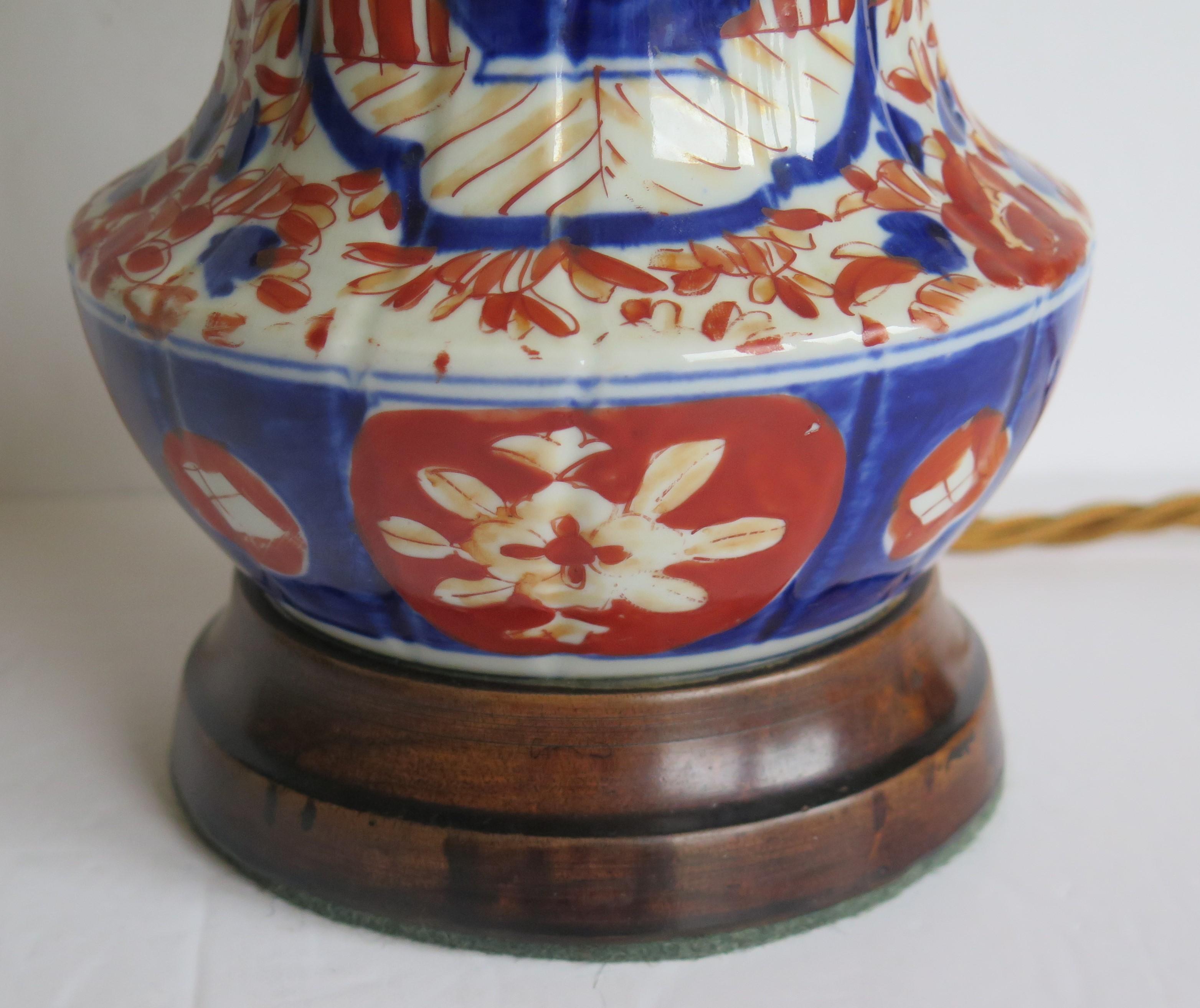 Fine 19th Century Tall Japanese Porcelain Vase Table Lamp Imari, Meiji Period 9
