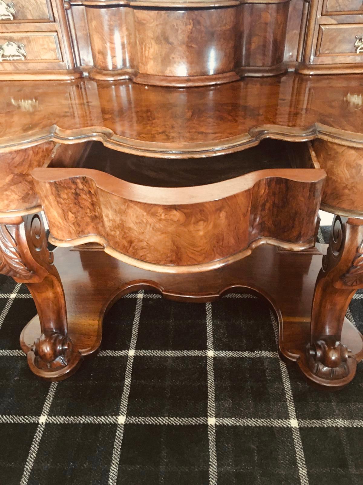 Fine 19th Century Victorian Antique Burr Walnut Dressing Table 9