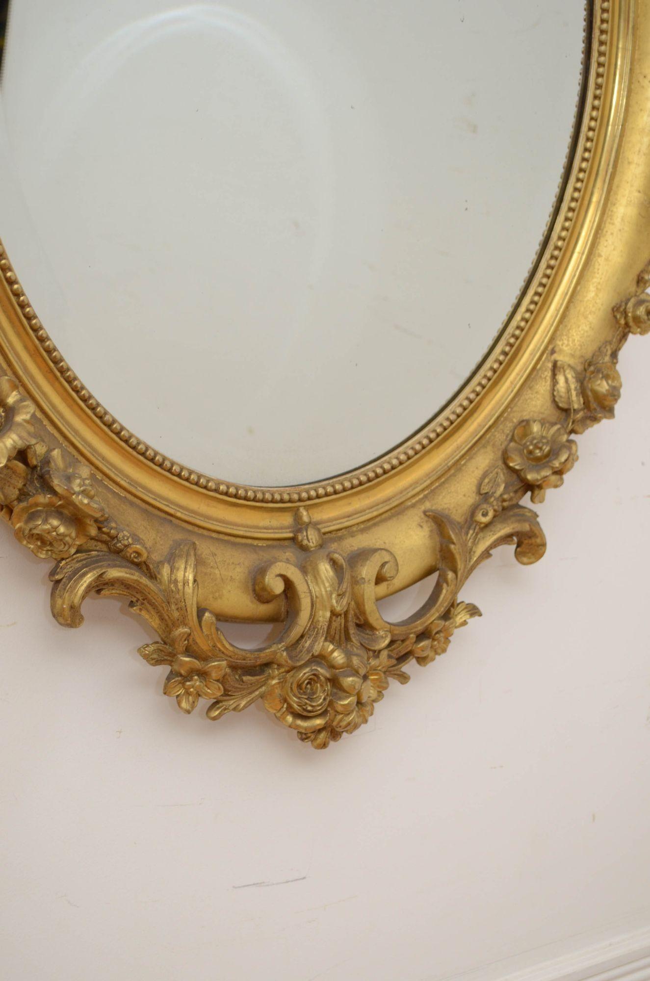 Gold Leaf Fine 19th Century Wall Mirror For Sale