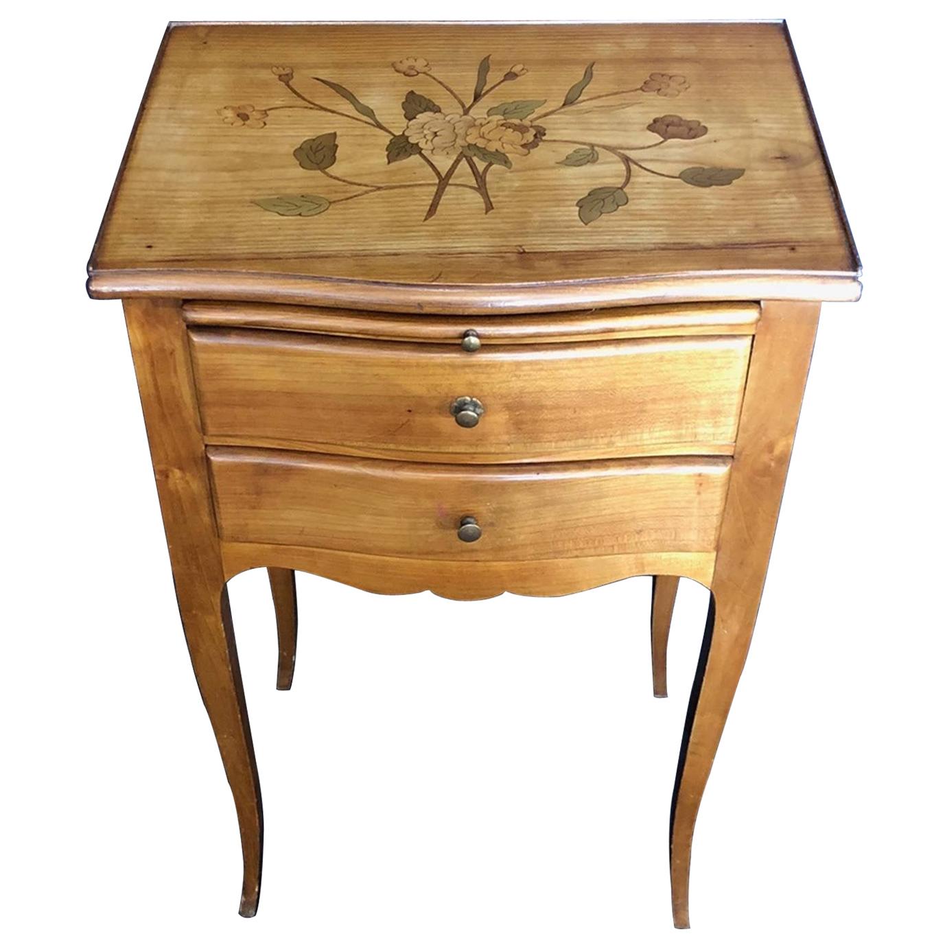 Fine 19th Century Walnut Marquetry Nightstand Cabinet