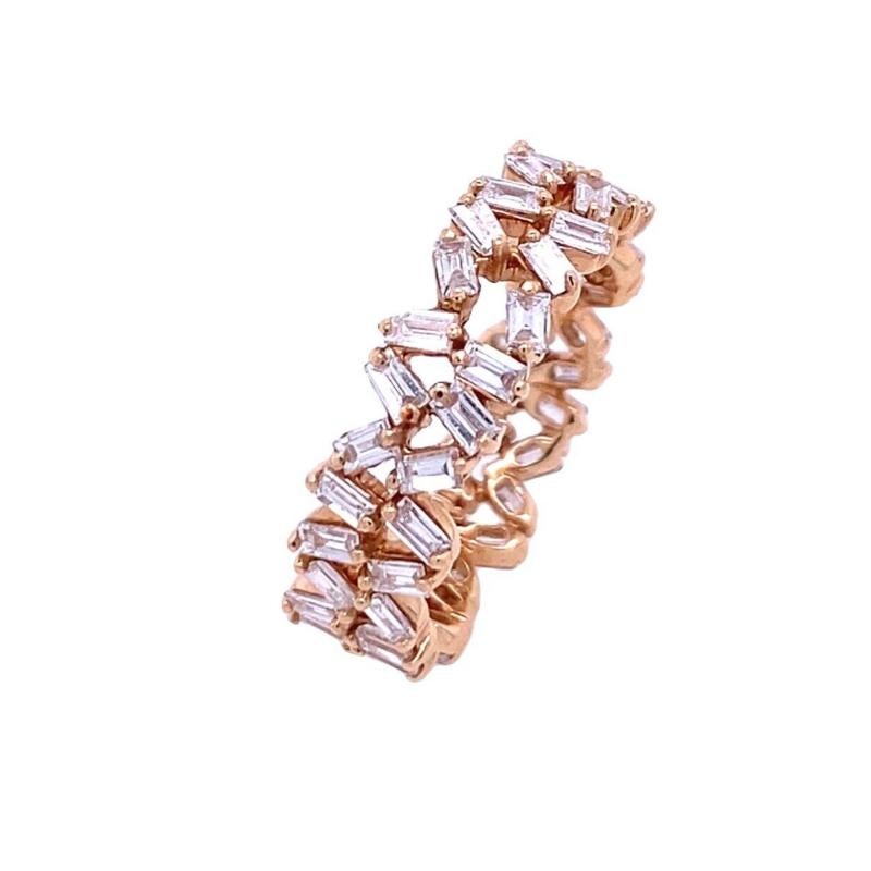 Fine 18ct Rose Gold 2 Row Baguette Full Eternity Ring, 1.81ct of Diamonds

Additional Information:
Total Diamond Weight: 1.81ct
Diamond Colour: G/H
Diamond Clarity: VS
Band Width: 6.2mm
Total Weight: 3.5g
Finger Size: M
SMS2102
