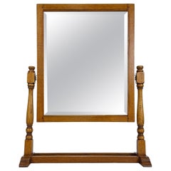Fine 20th Century English Oak Dressing Table Mirror