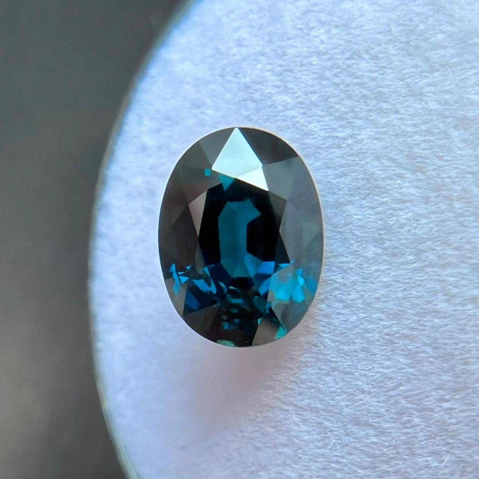 Femenino o masculino Gema suelta de zafiro azul profundo verde natural de 2,14 ct, talla oval 8,5x6,2 mm en venta