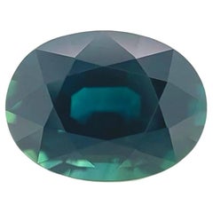 Feiner 2,14ct natürlicher tiefgrüner blauer Saphir im Ovalschliff loser Edelstein 8,5x6,2mm